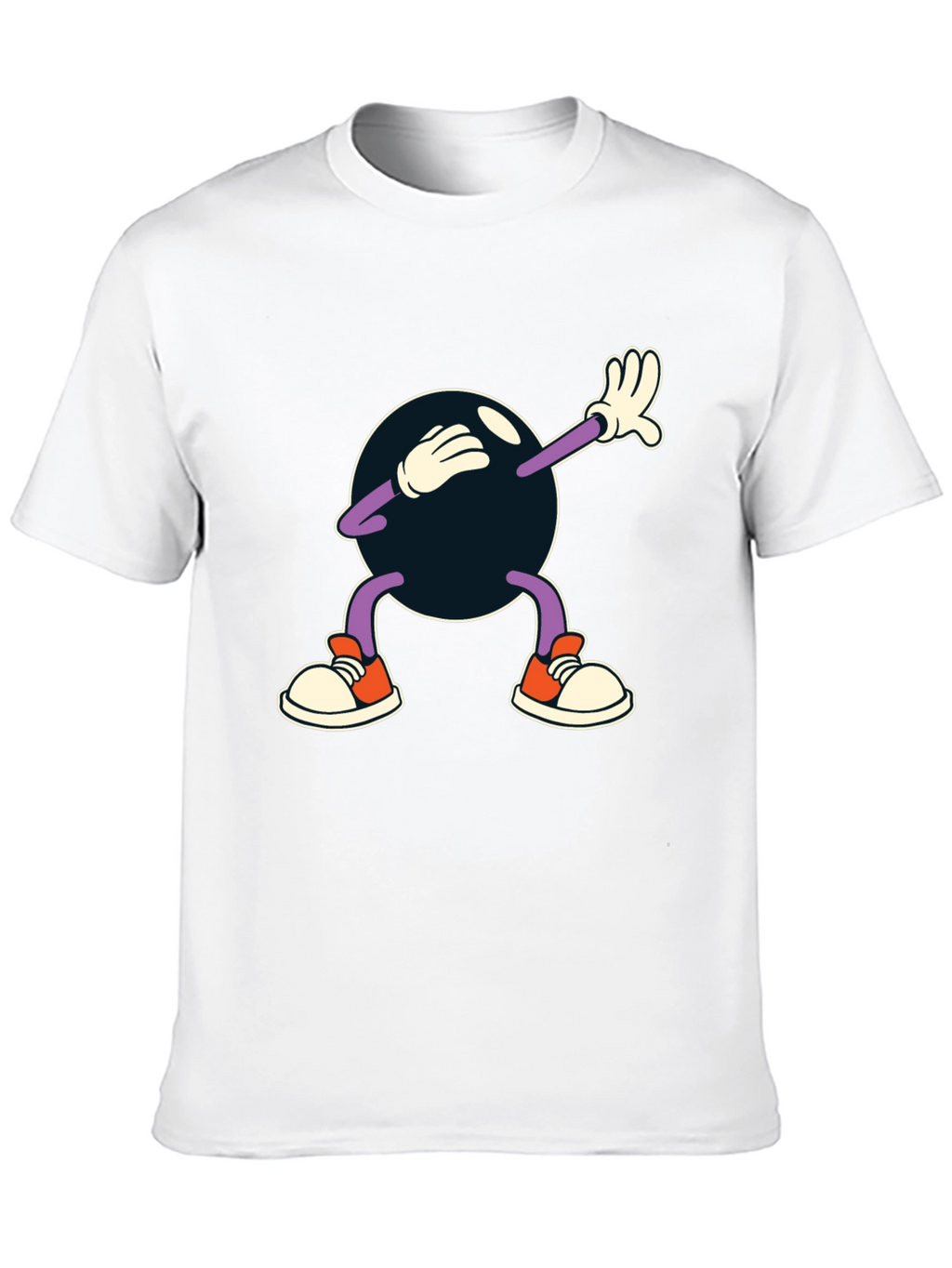Dabbing Cartoon Ball Black T-Shirt