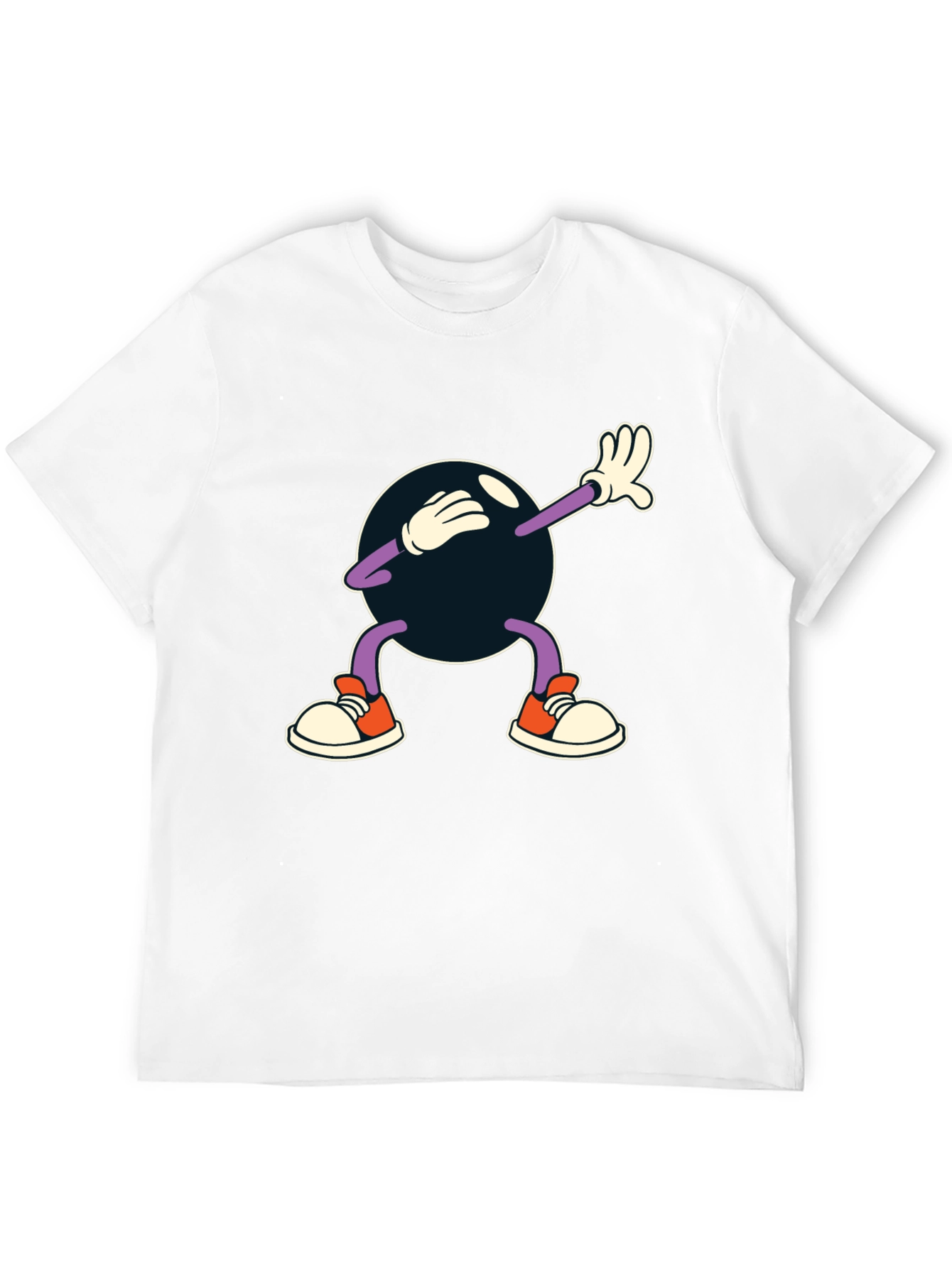 Dabbing Cartoon Ball Black T-Shirt