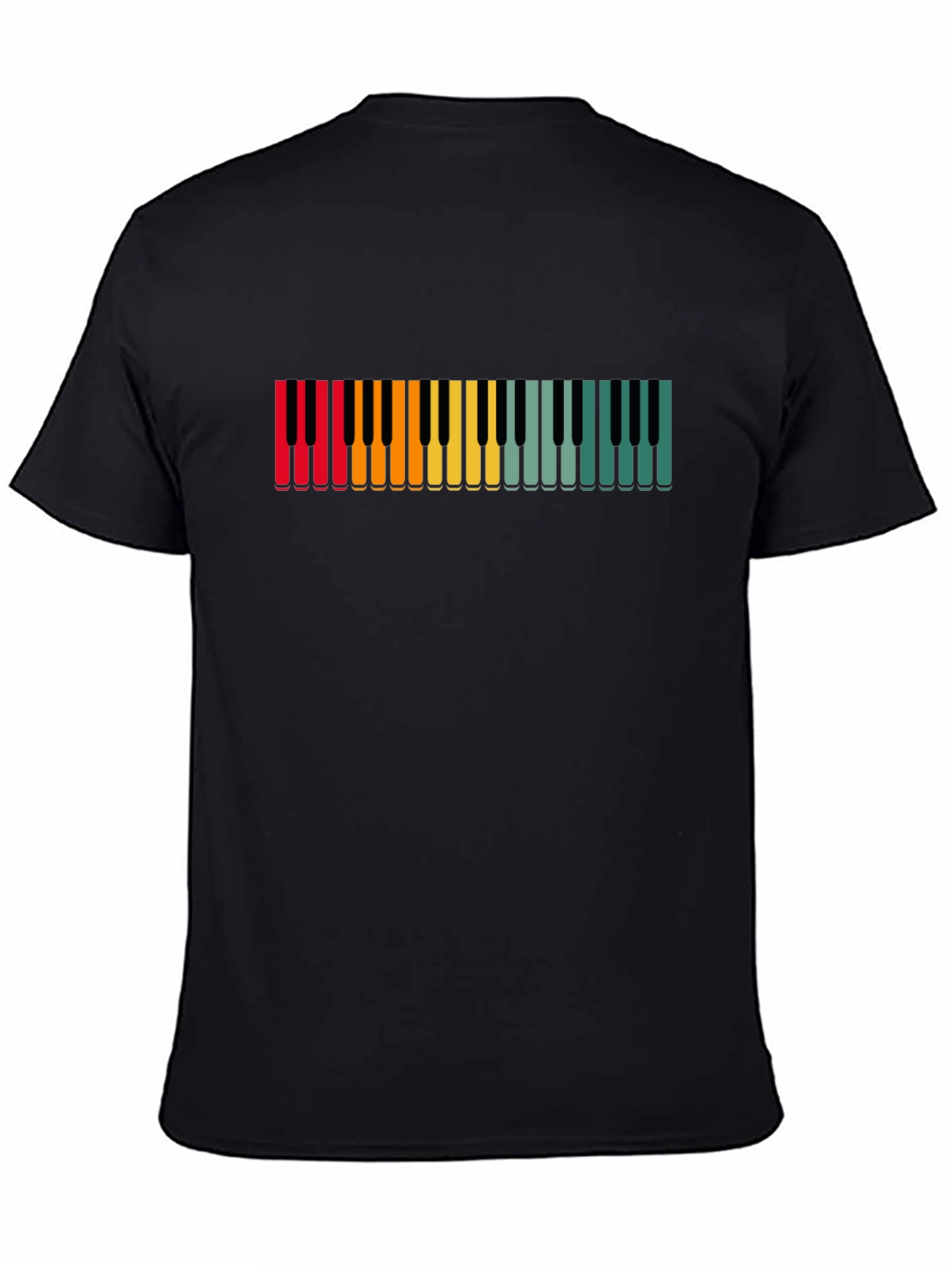 Retro Piano Keys T-Shirt - Colorful Music Lover Tee