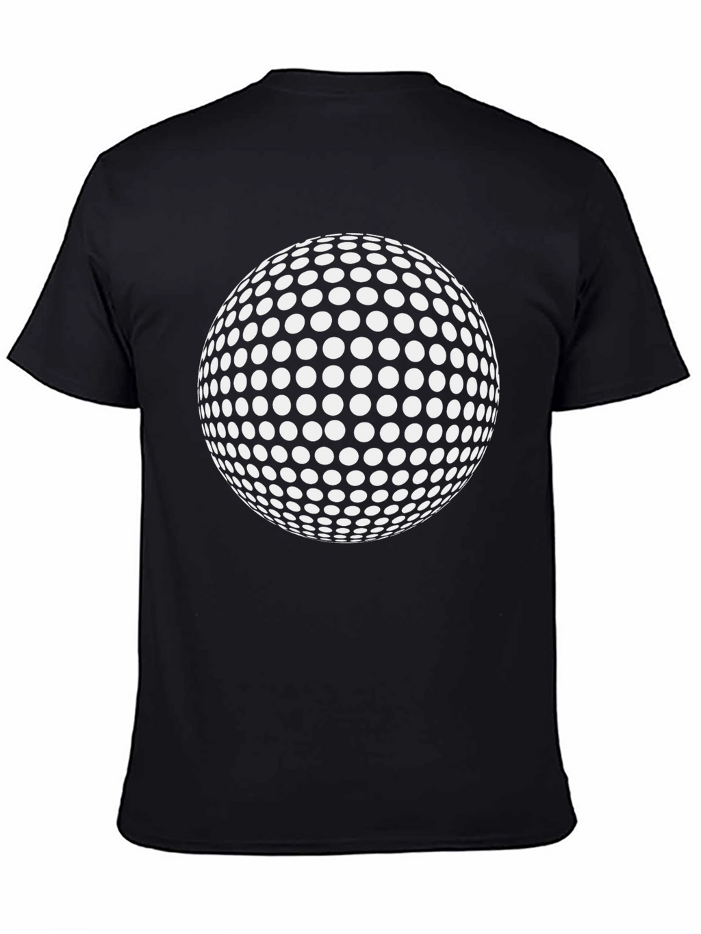 Dotted Sphere Graphic Tee - Black Cotton Casual Shirt