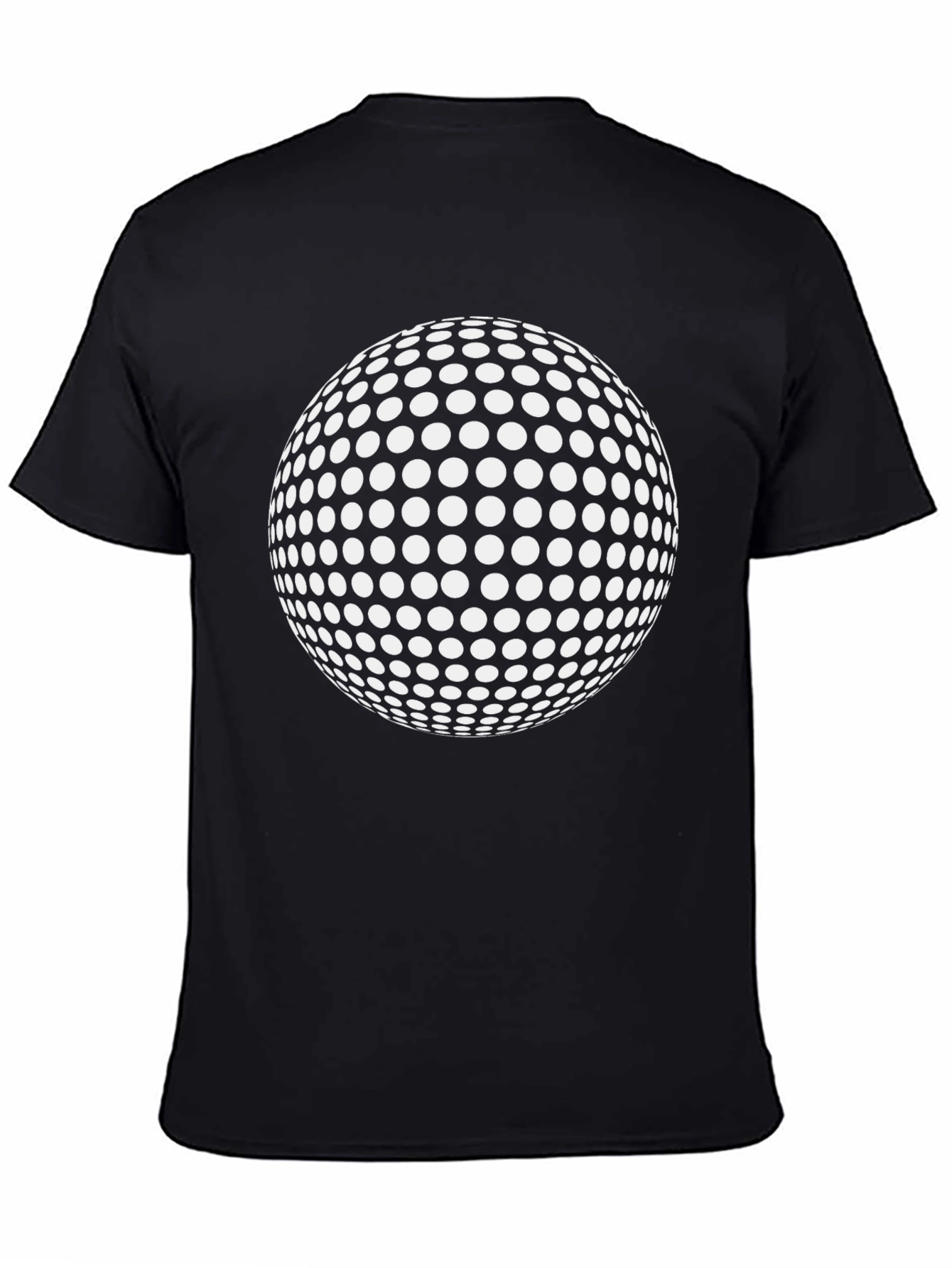 Dotted Sphere Graphic Tee - Black Cotton Casual Shirt