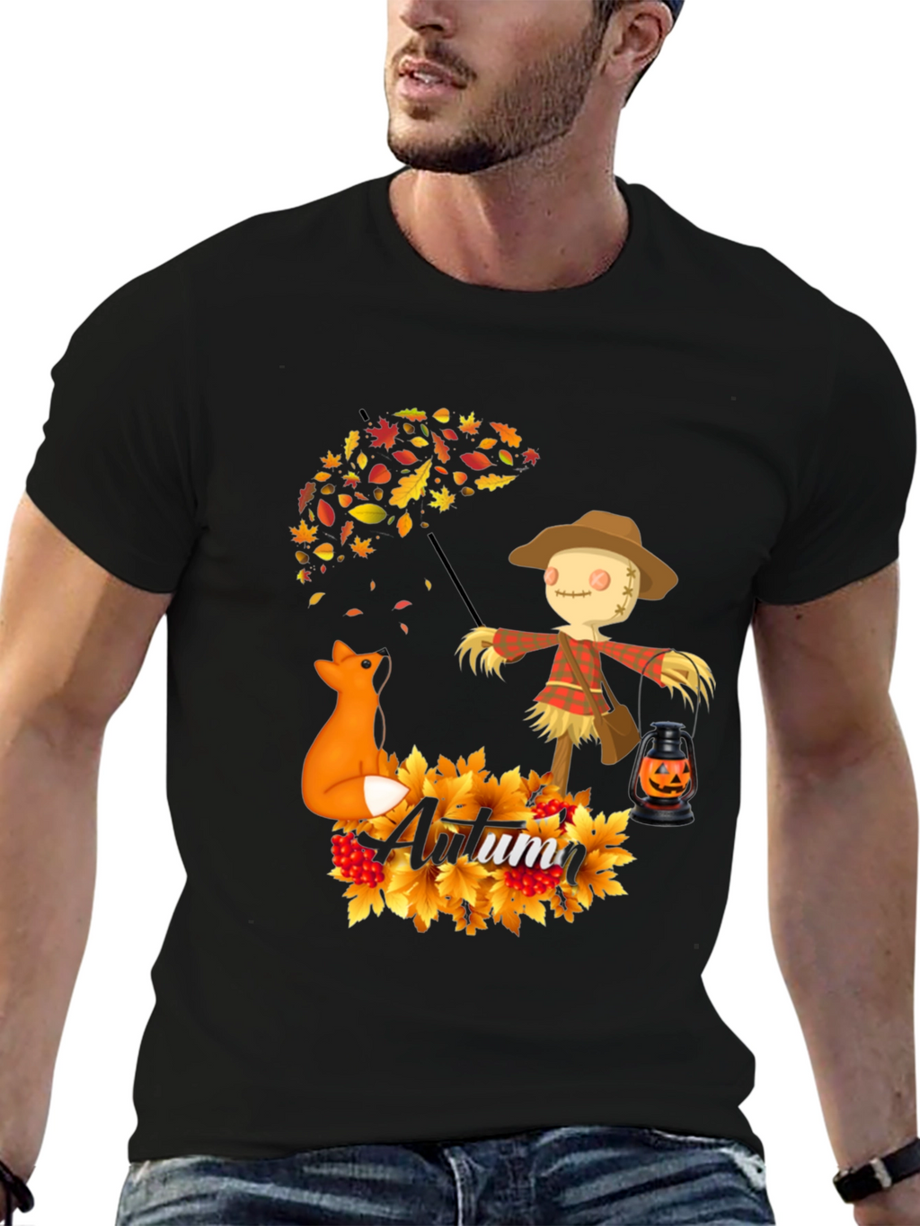 Autumn Scarecrow Fox T-Shirt