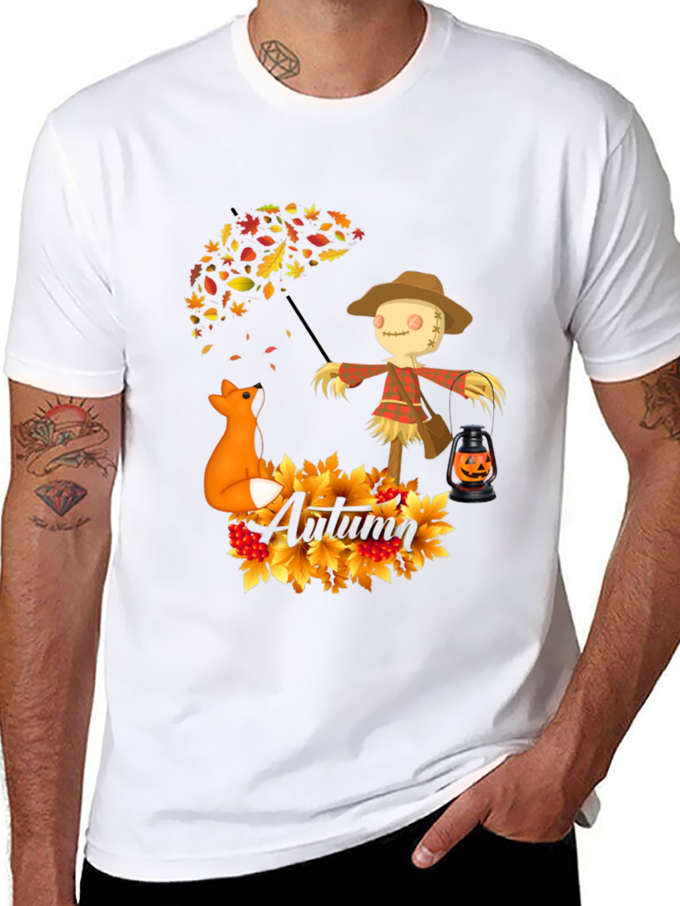 Autumn Scarecrow Fox T-Shirt