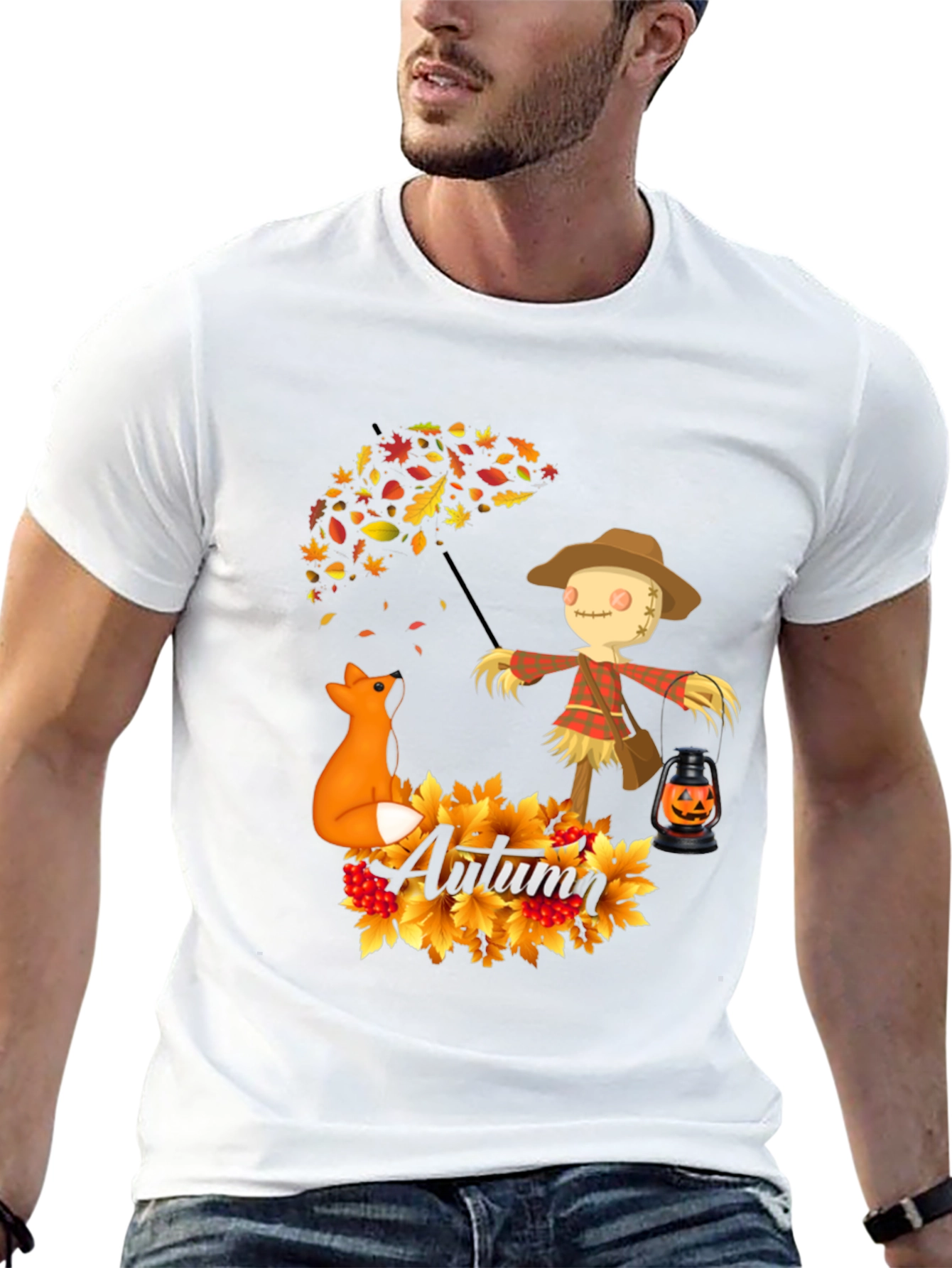 Autumn Scarecrow Fox T-Shirt