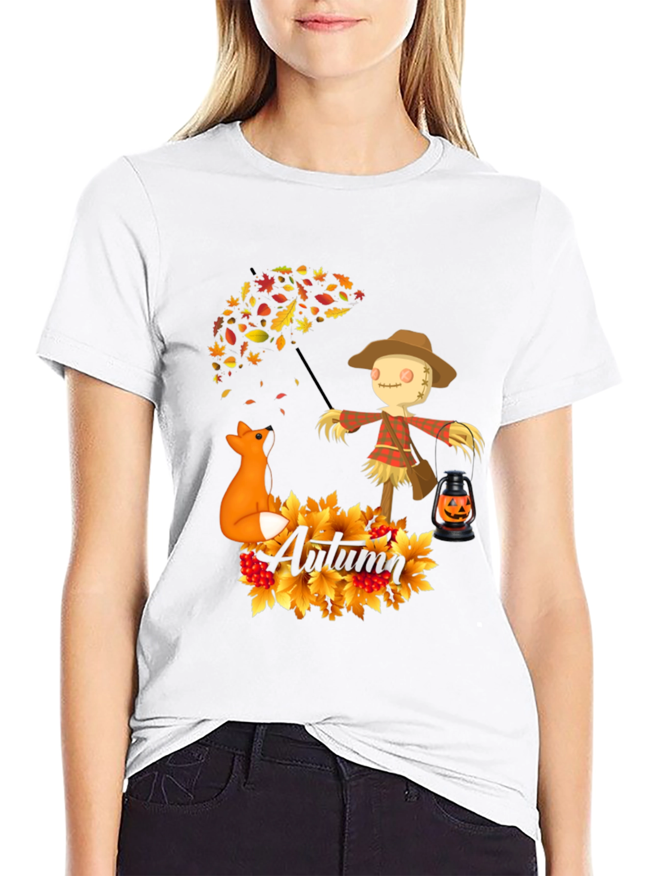 Autumn Scarecrow Fox T-Shirt