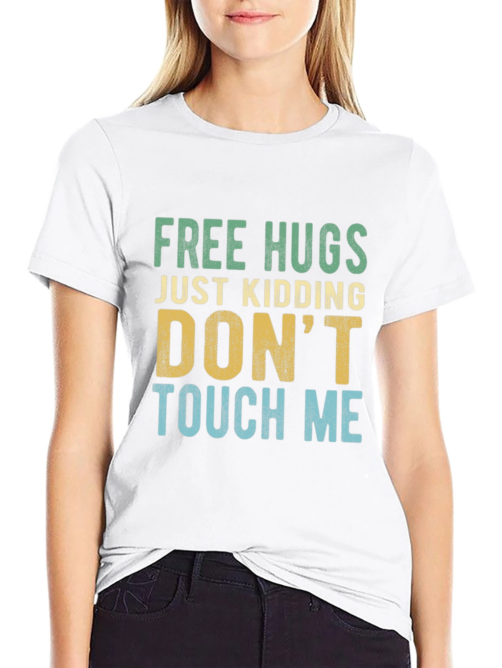 Funny Introvert Tee: Free Hugs Just Kidding!