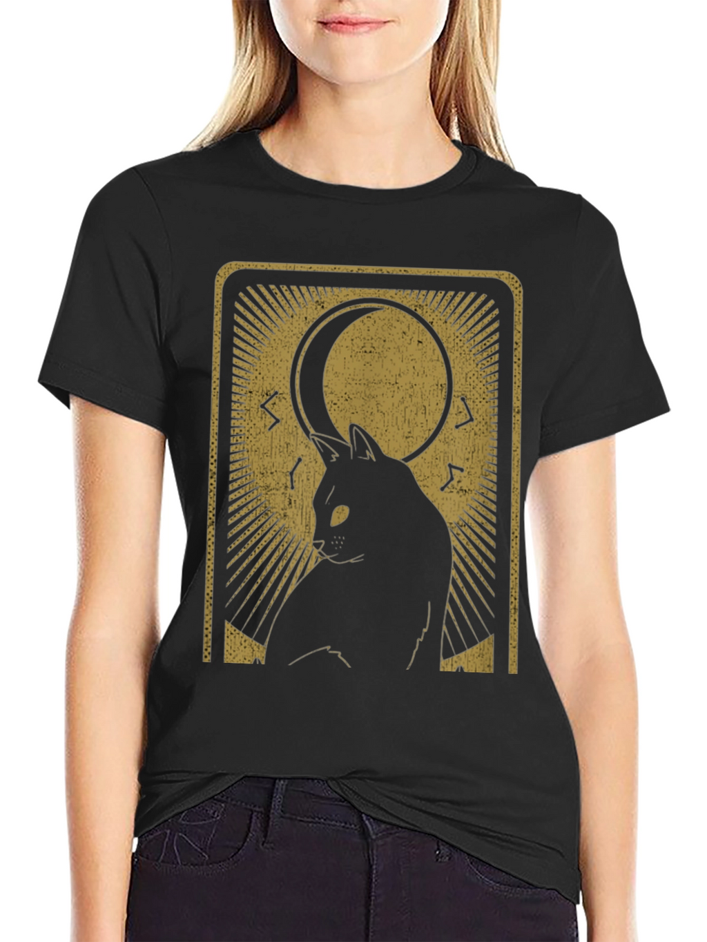 Mystic Cat Tarot Card Graphic T-Shirt