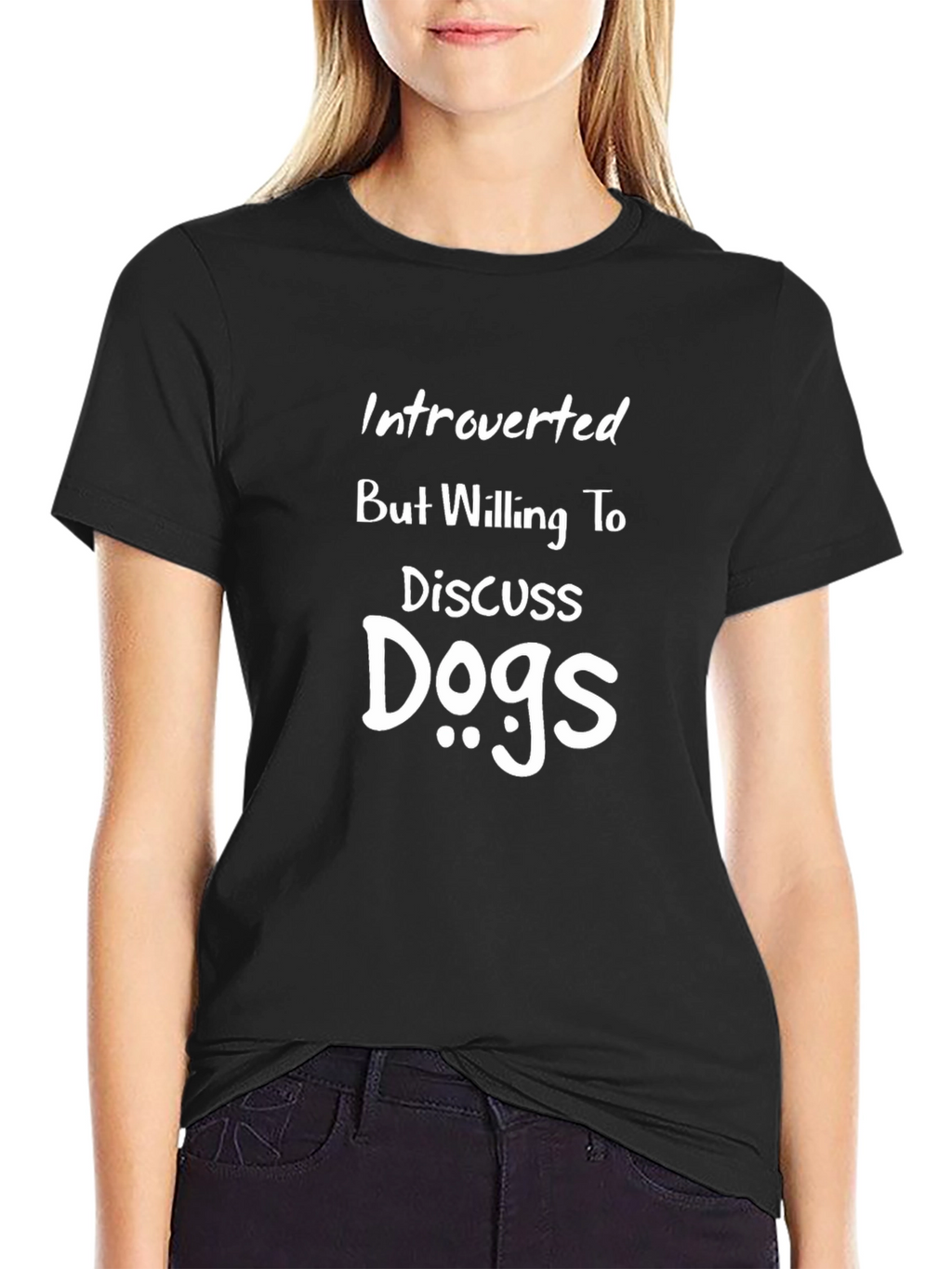 Introverted Dog Lover T-Shirt -  Black Cotton Tee