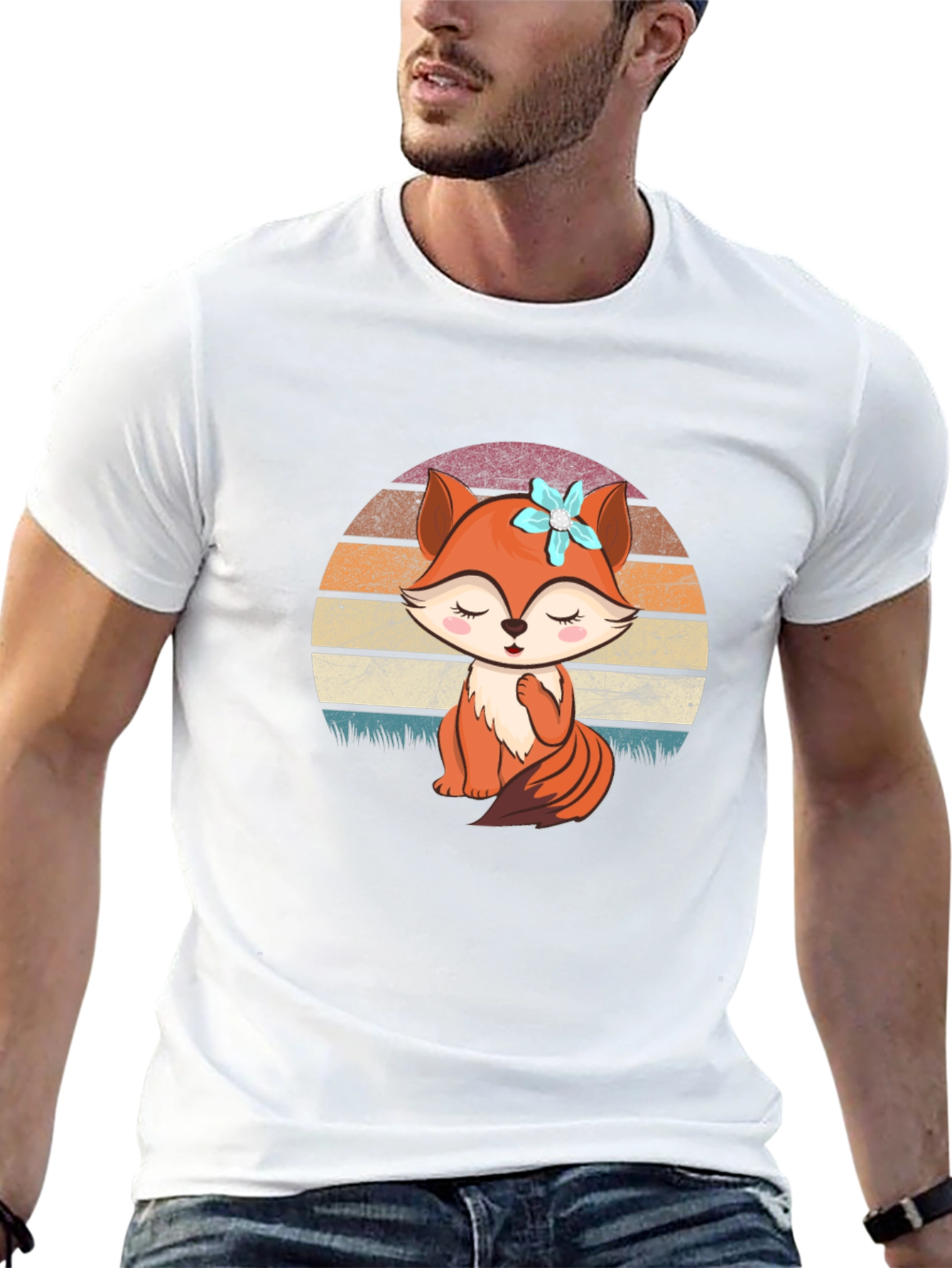 Cute Fox Graphic Tee - Unisex Black T-Shirt