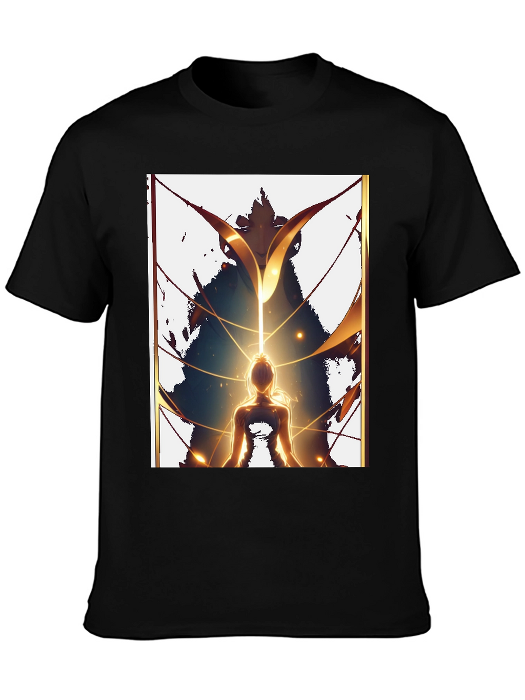 Meditative Figure Graphic Tee - Black