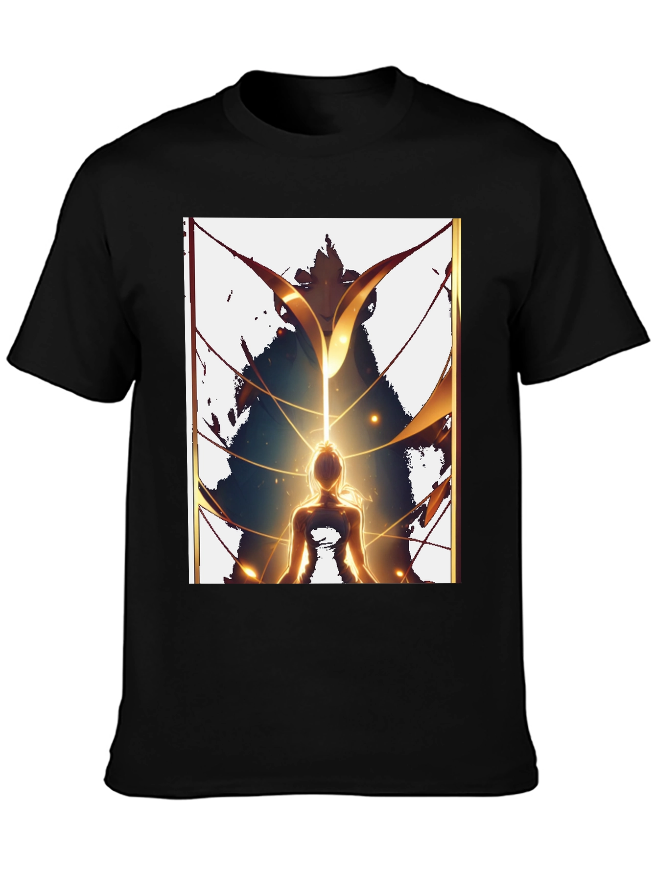 Meditative Figure Graphic Tee - Black
