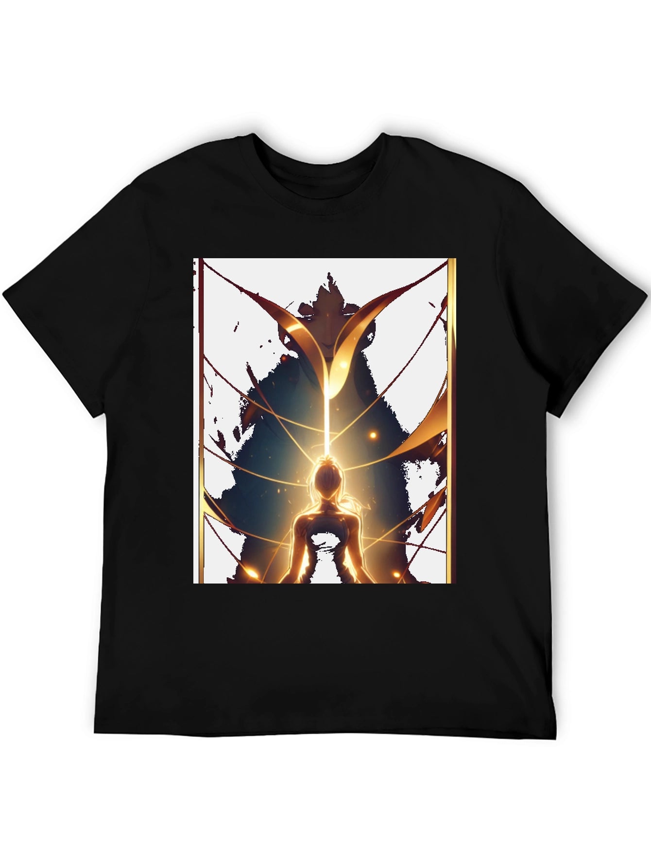 Meditative Figure Graphic Tee - Black