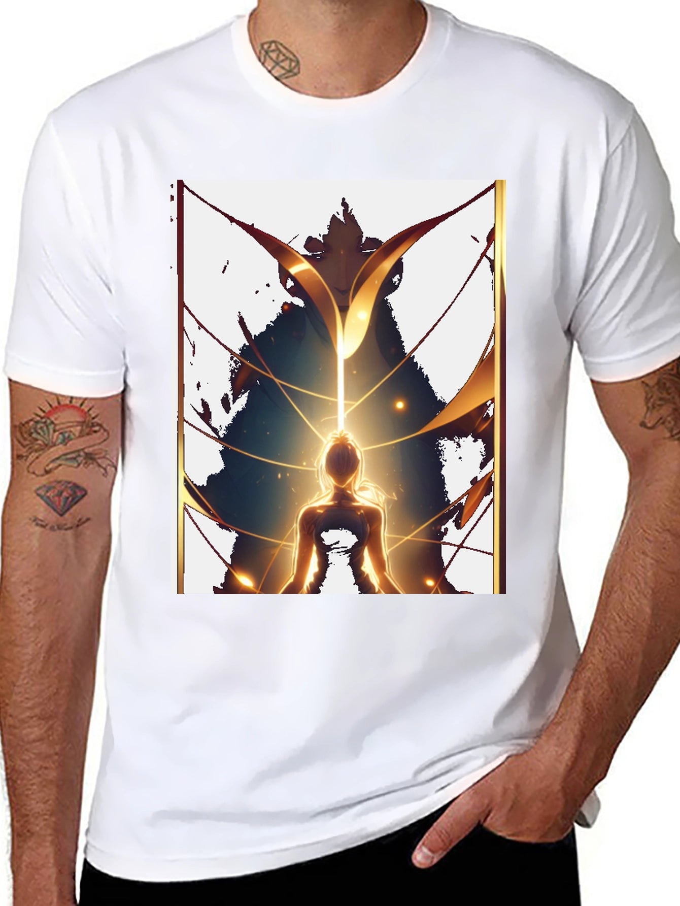 Meditative Figure Graphic Tee - Black
