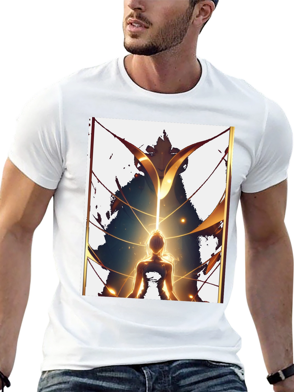 Meditative Figure Graphic Tee - Black