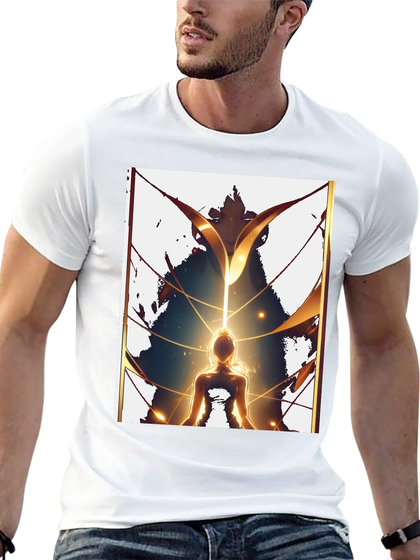 Meditative Figure Graphic Tee - Black