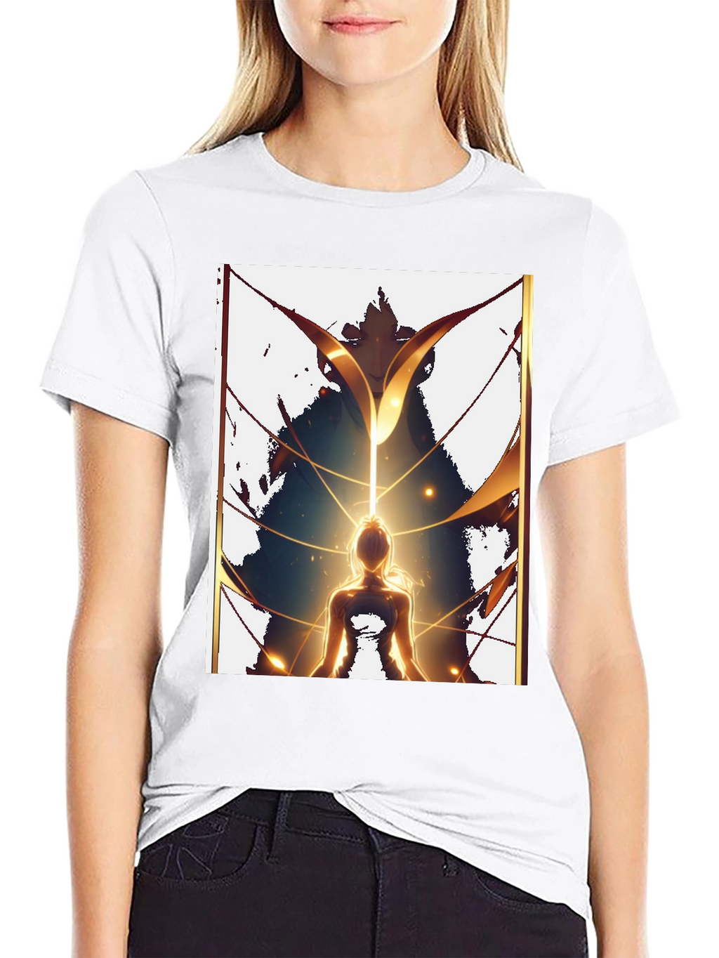 Meditative Figure Graphic Tee - Black