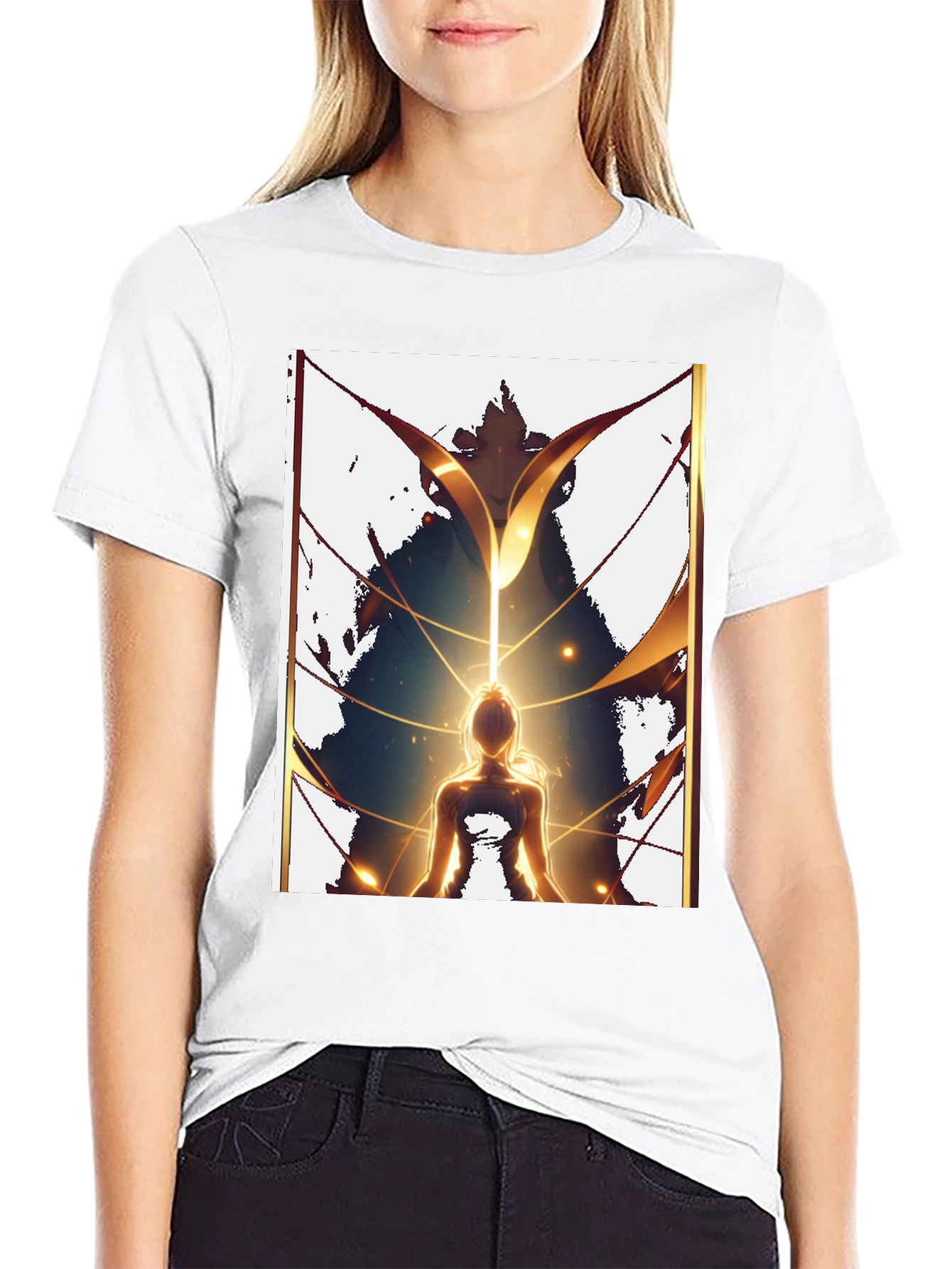 Meditative Figure Graphic Tee - Black