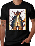 Meditative Figure Graphic Tee - Black