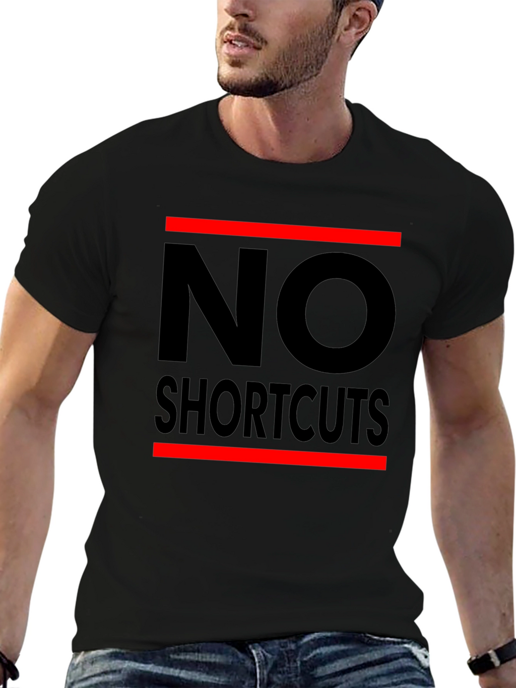 No Shortcuts Black Graphic T-Shirt