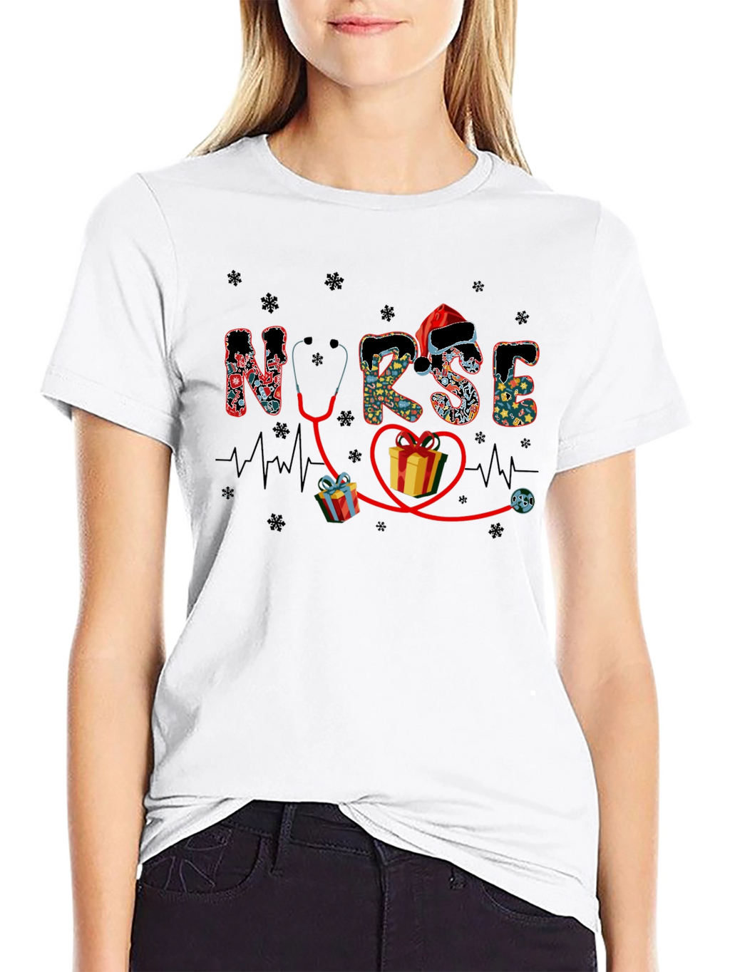 Festive Nurse Holiday Graphic Tee