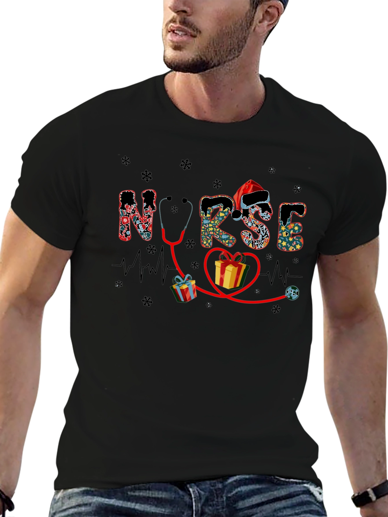 Festive Nurse Holiday Graphic Tee