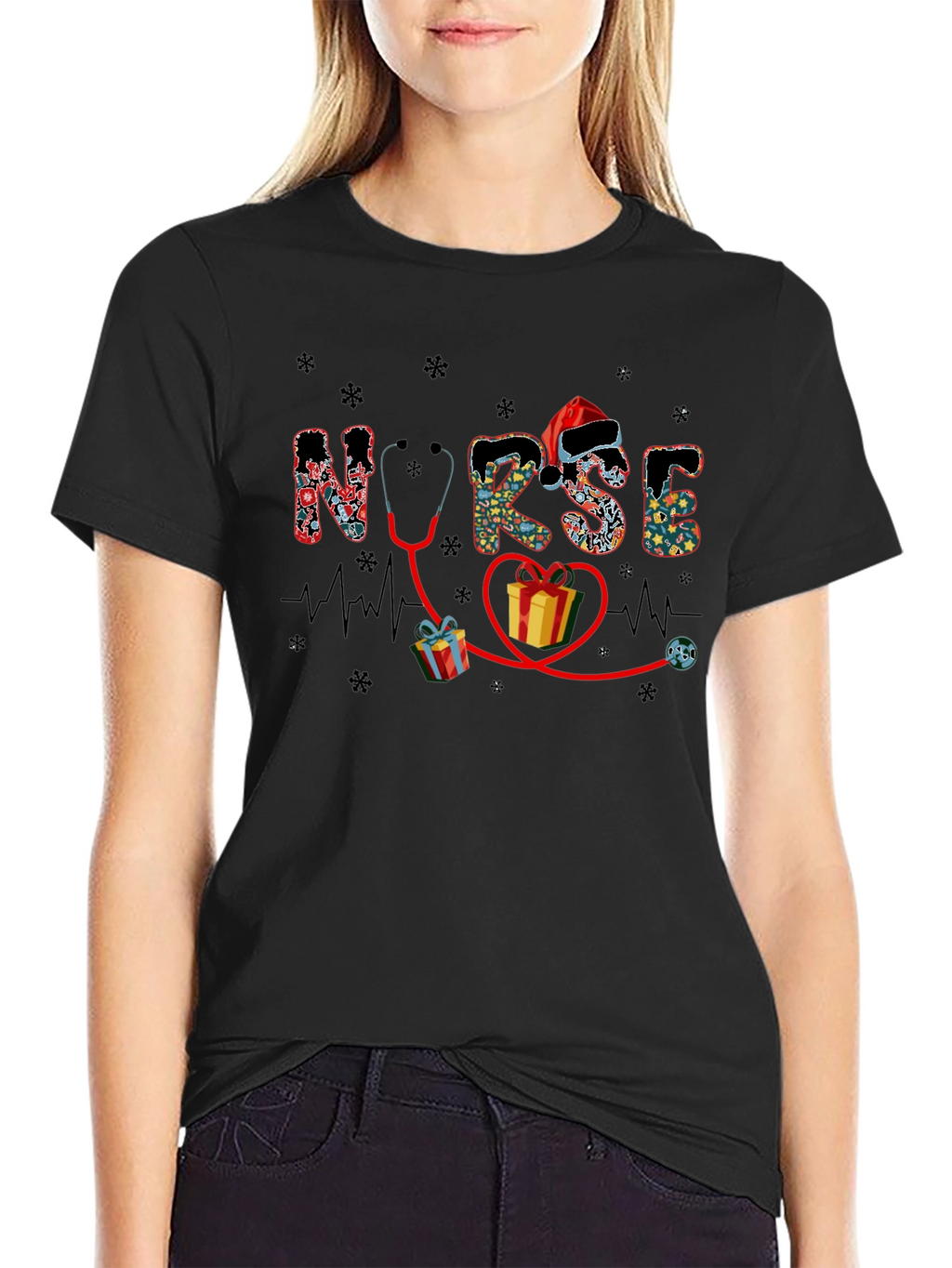 Festive Nurse Holiday Graphic Tee