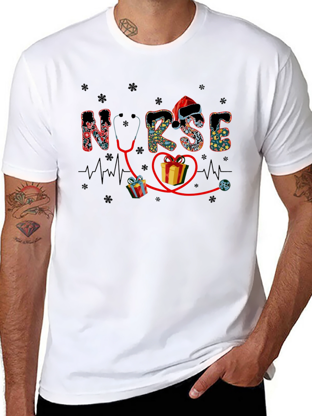 Festive Nurse Holiday Graphic Tee