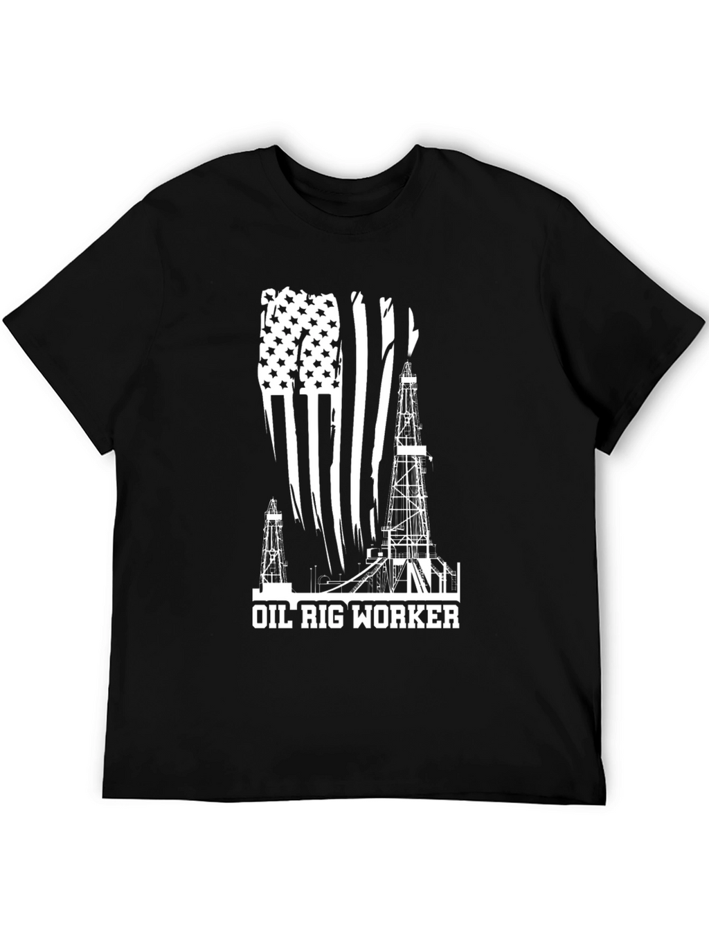 Oil Rig Worker American Flag T-Shirt