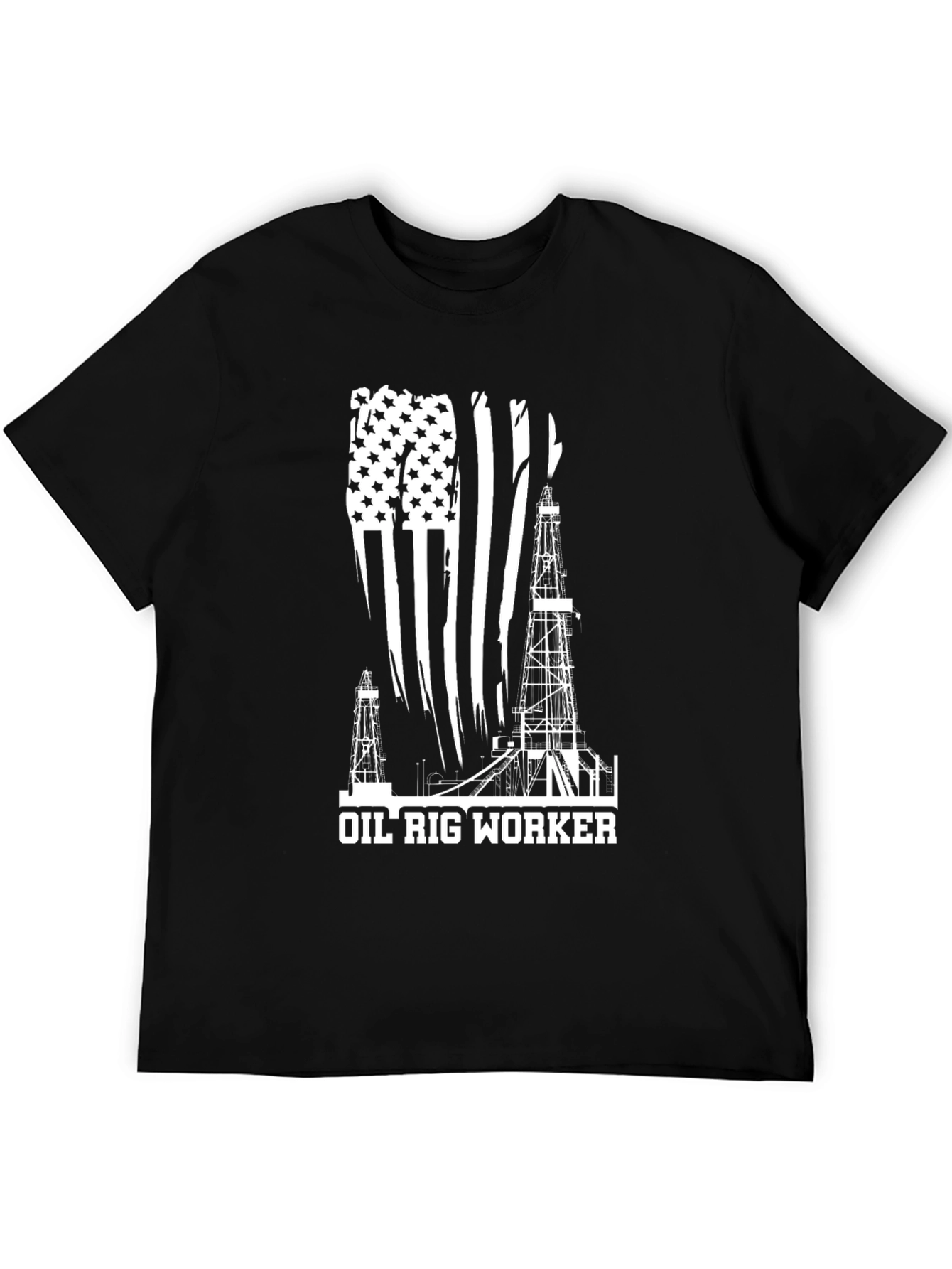 Oil Rig Worker American Flag T-Shirt