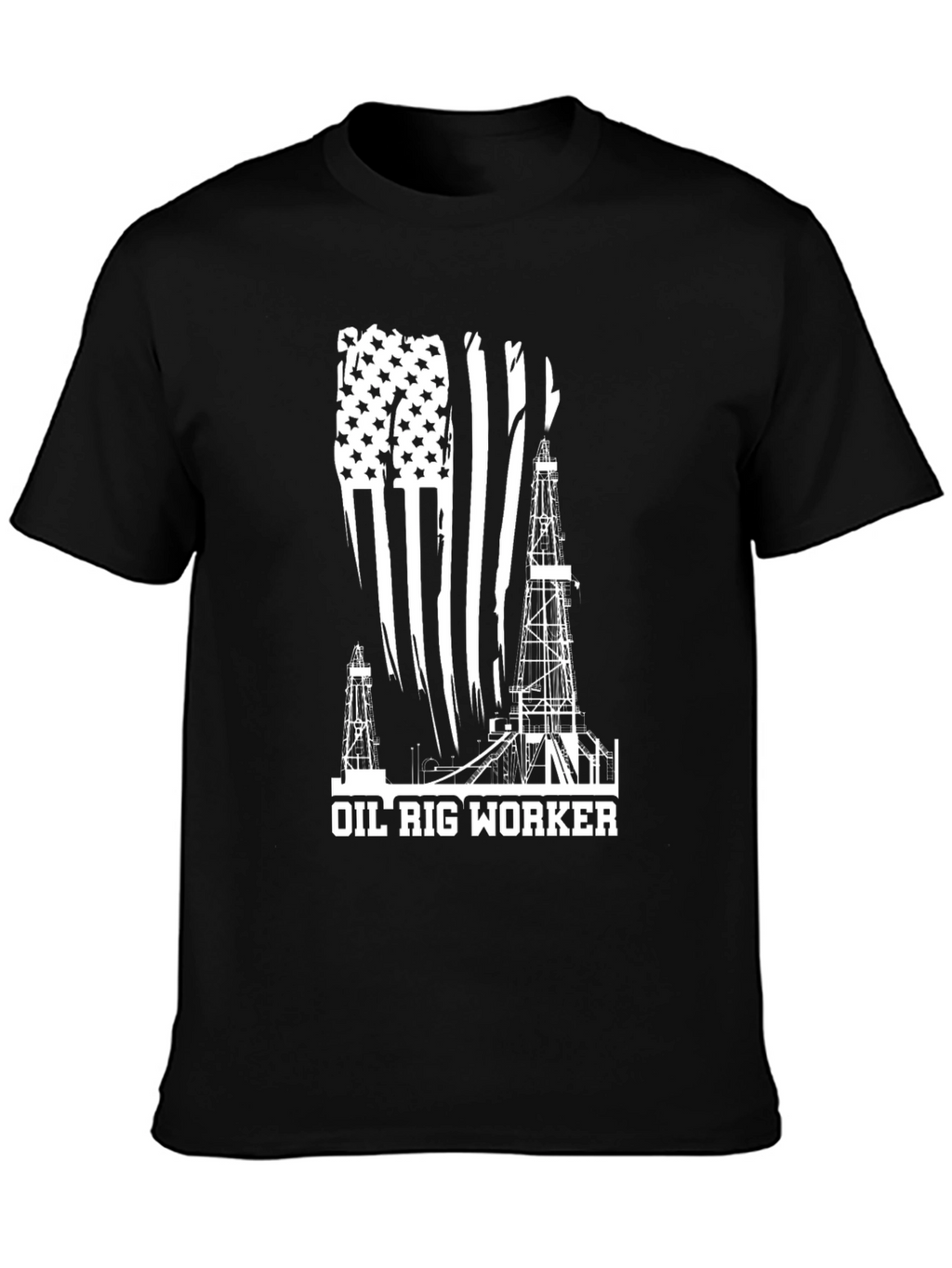 Oil Rig Worker American Flag T-Shirt