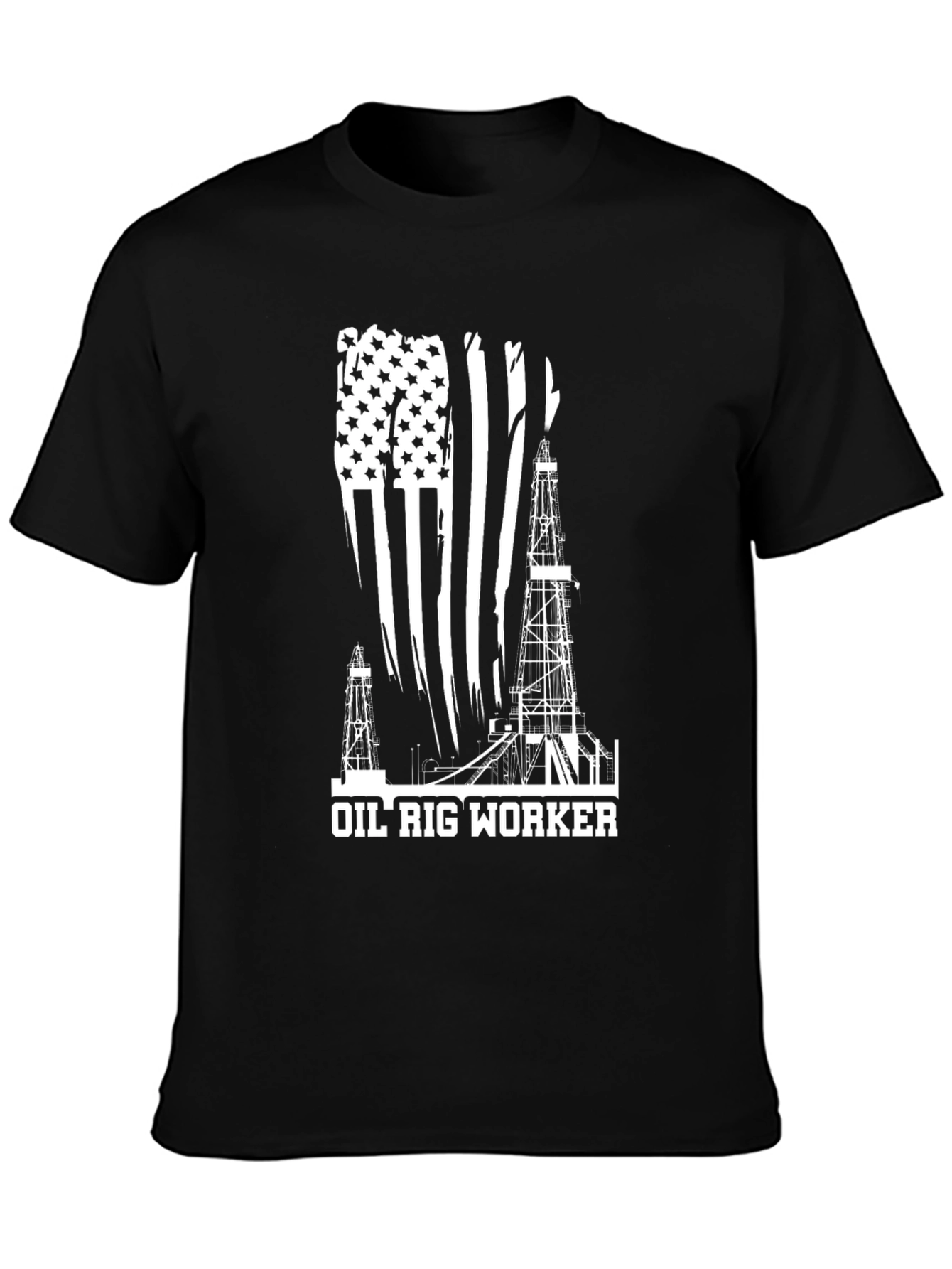 Oil Rig Worker American Flag T-Shirt