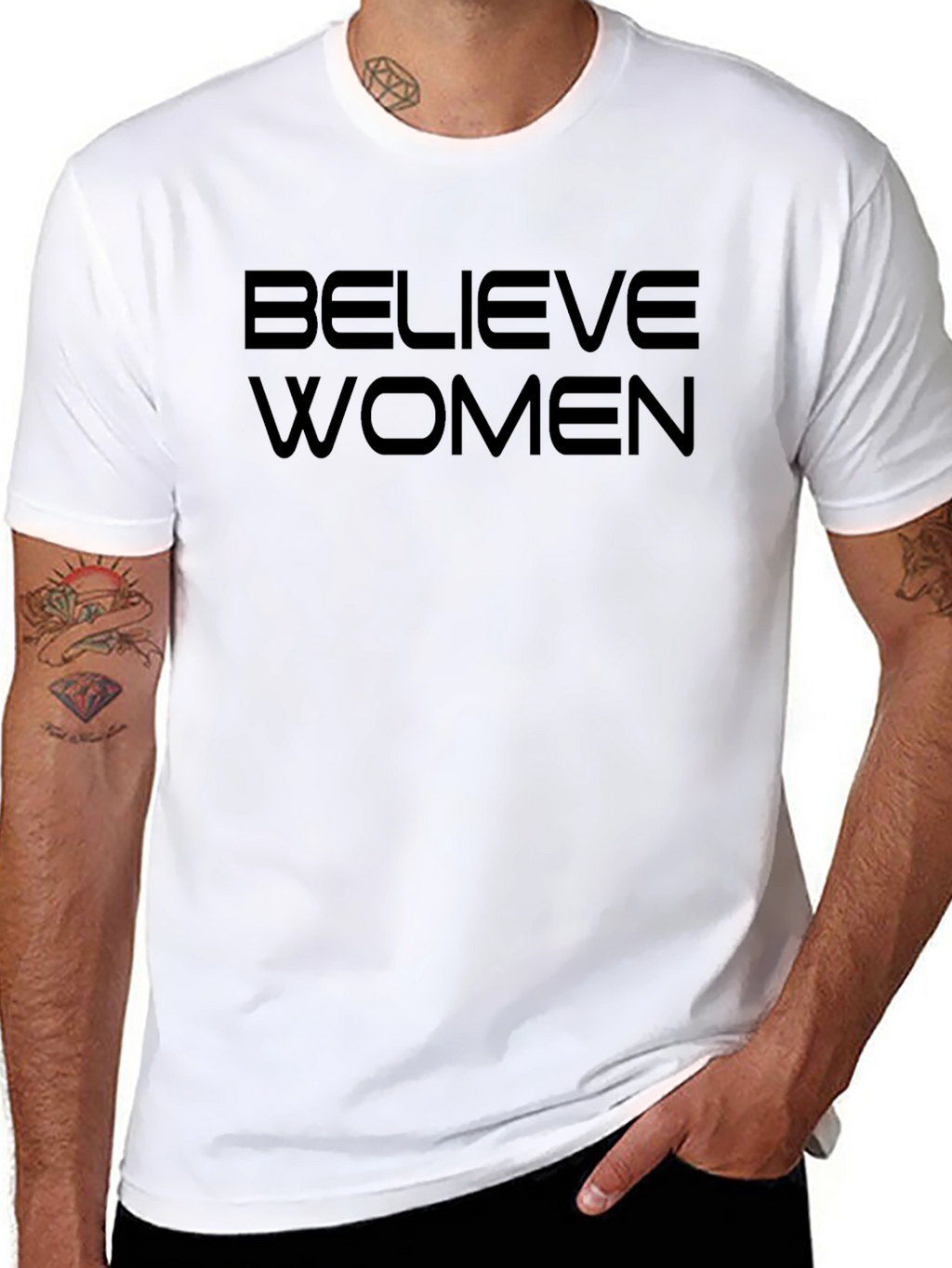 Believe Women Black Graphic Tee - Activism Shirt