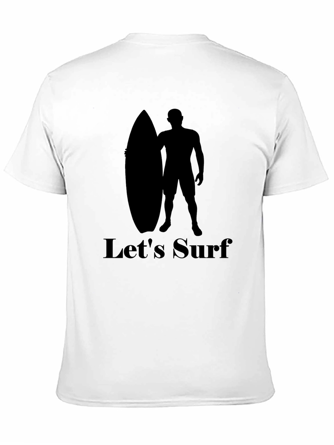 Lets Surf Black Graphic Tee - Beach Vibes