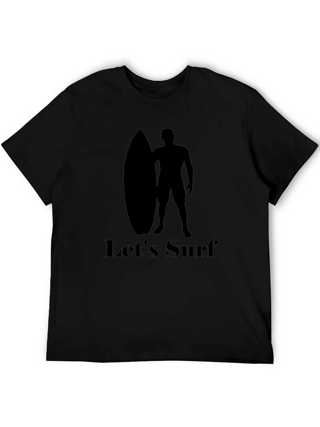 Lets Surf Black Graphic Tee - Beach Vibes