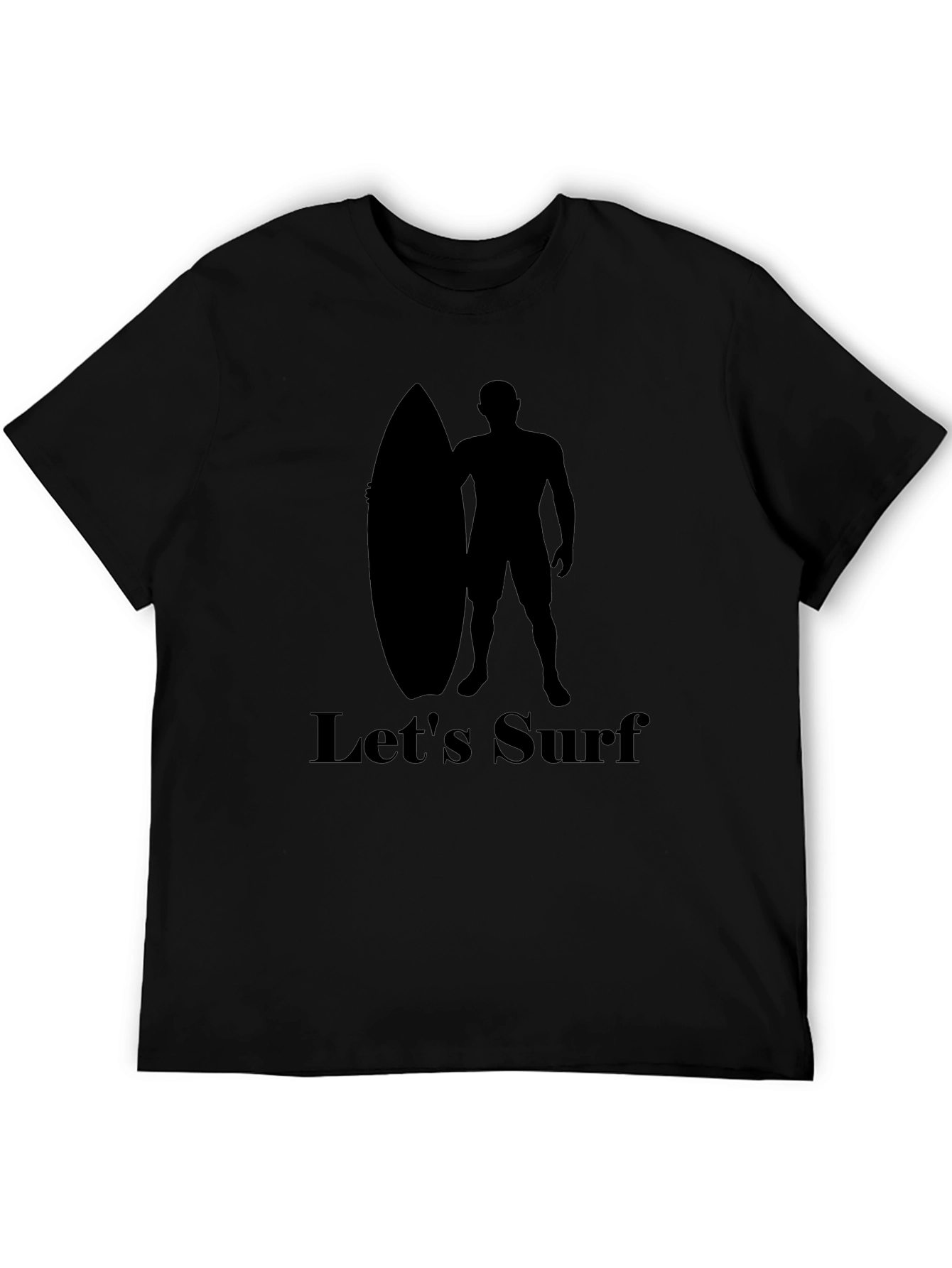 Lets Surf Black Graphic Tee - Beach Vibes