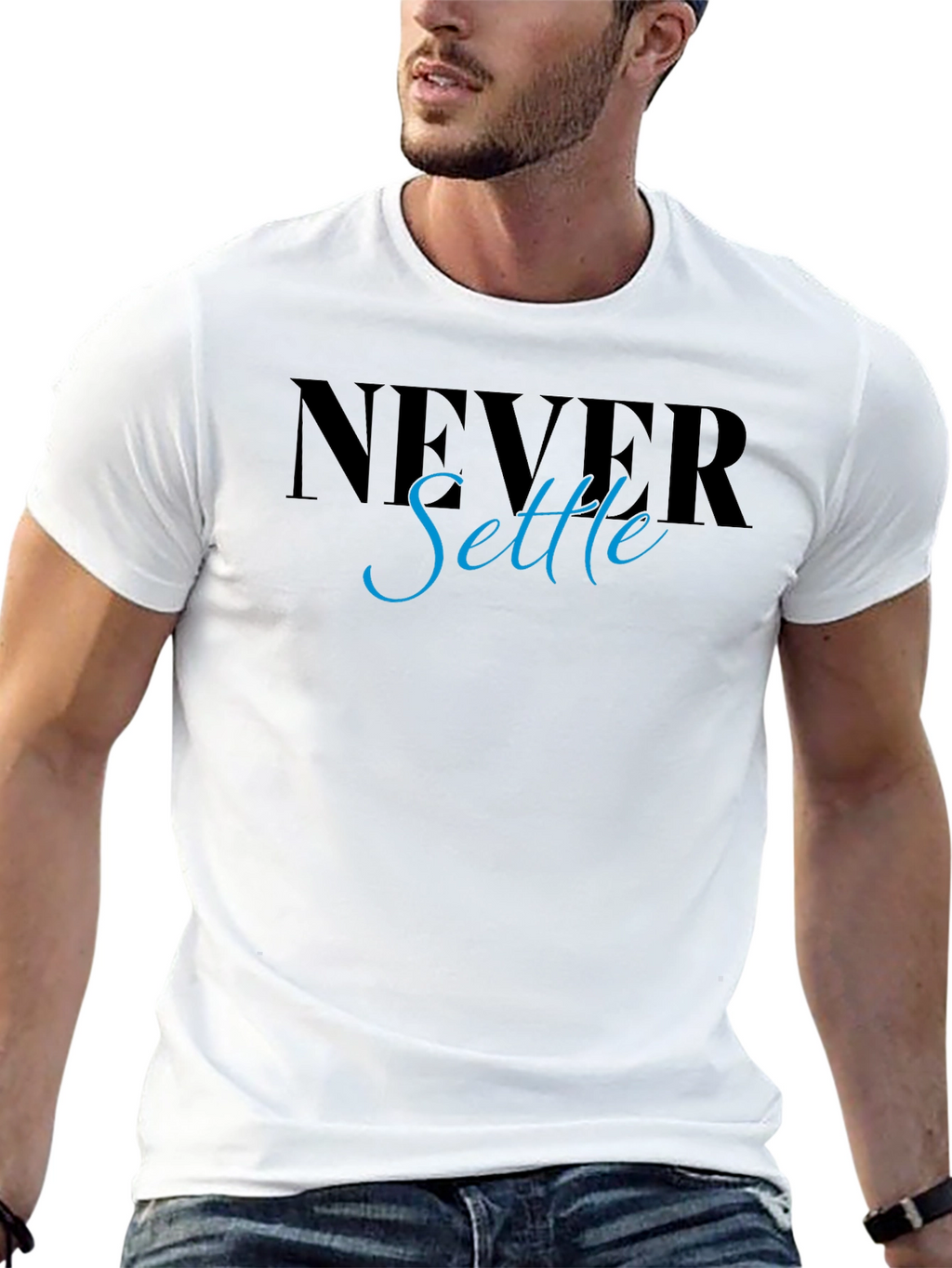 Never Settle Graphic Tee - Stylish Mens T-Shirt