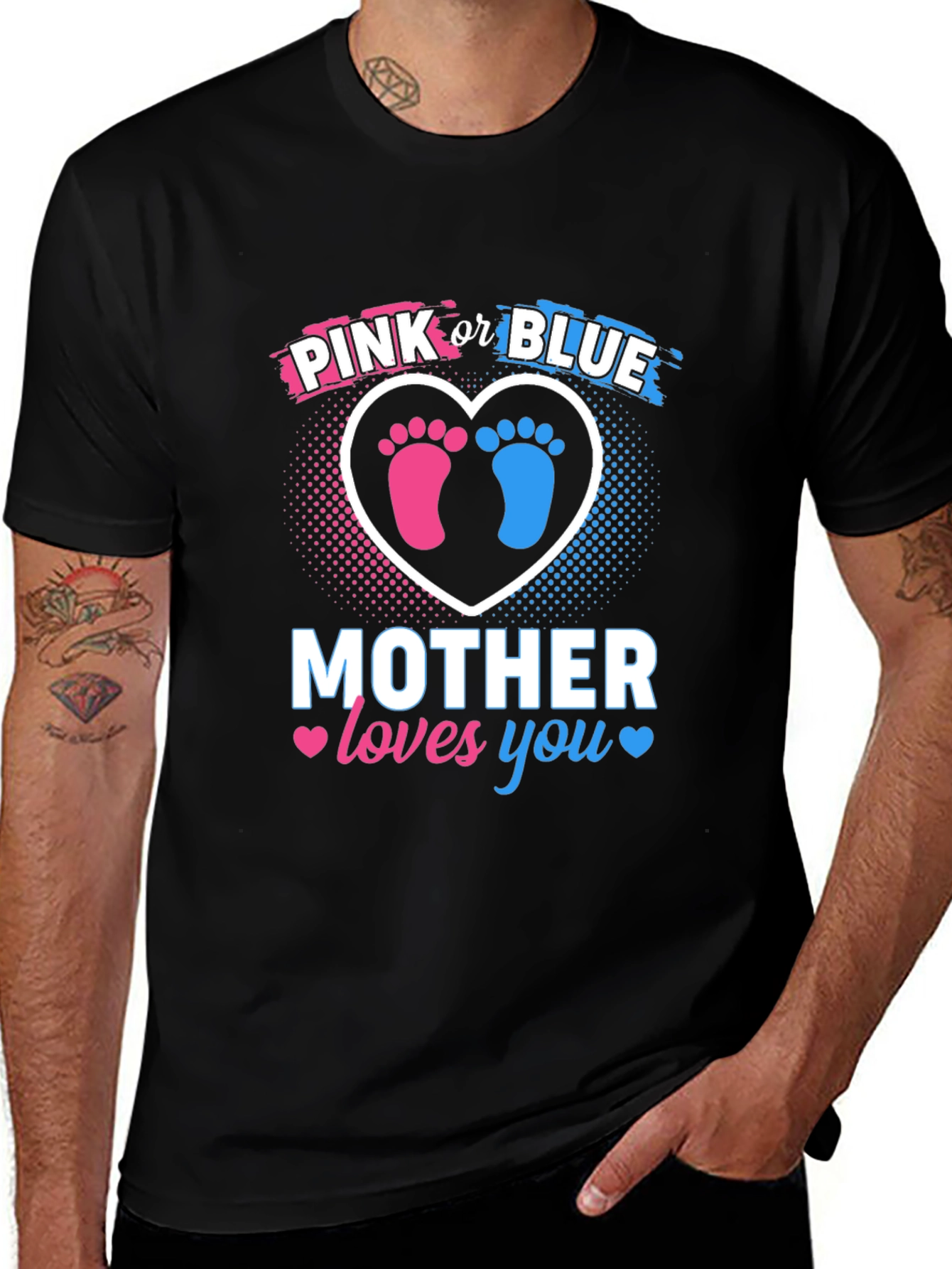 Pink or Blue Mother Loves You Gender Reveal T-Shirt