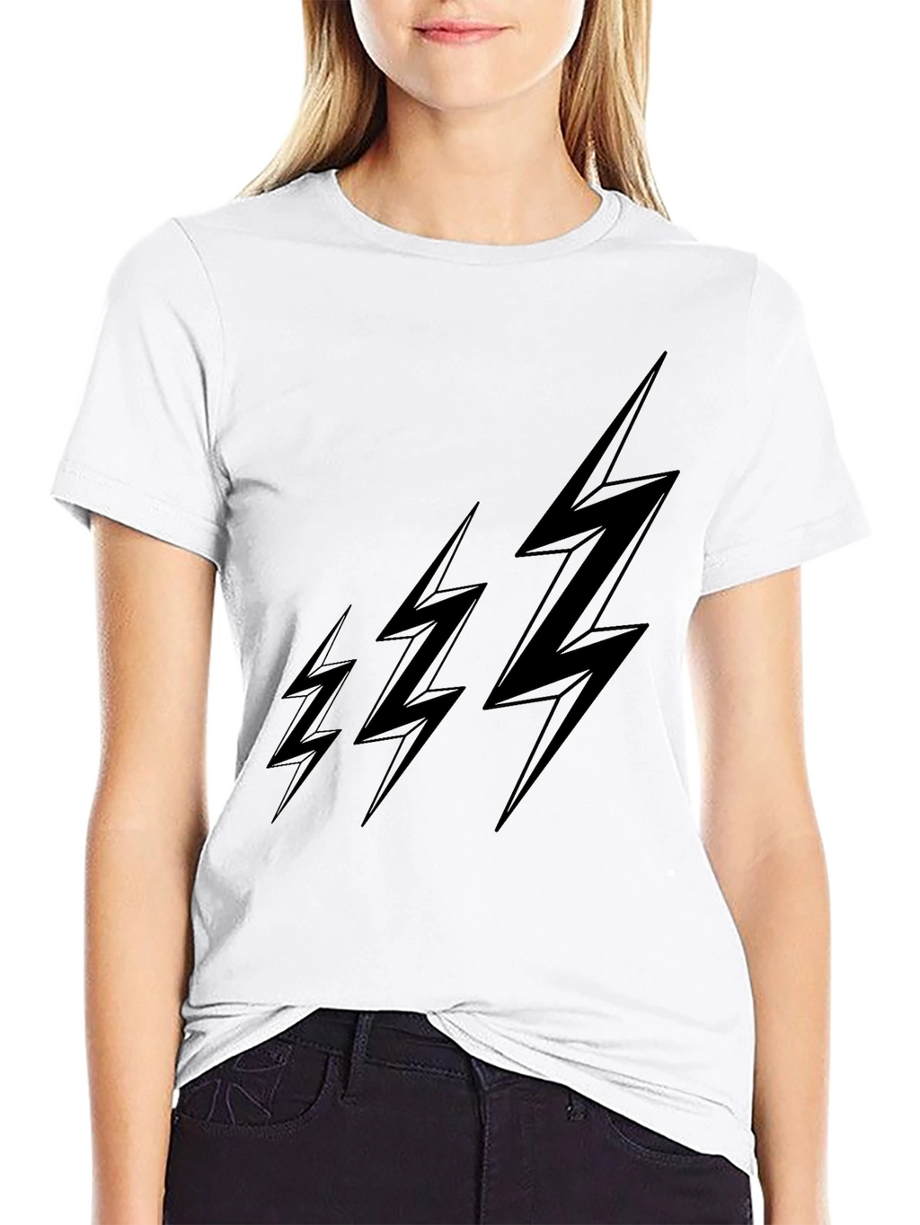 Black Lightning Bolt T-Shirt - Modern Graphic Tee