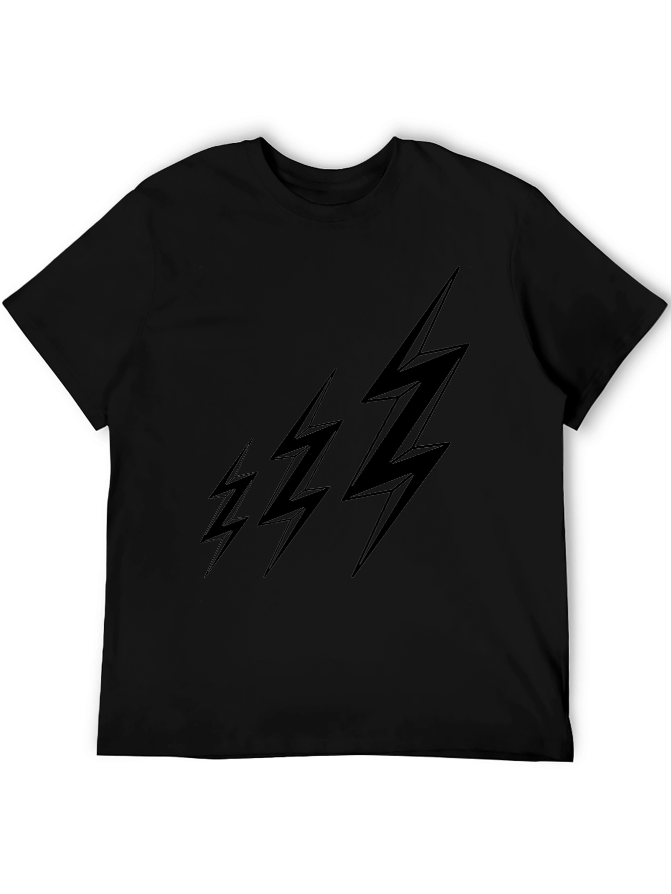 Black Lightning Bolt T-Shirt - Modern Graphic Tee