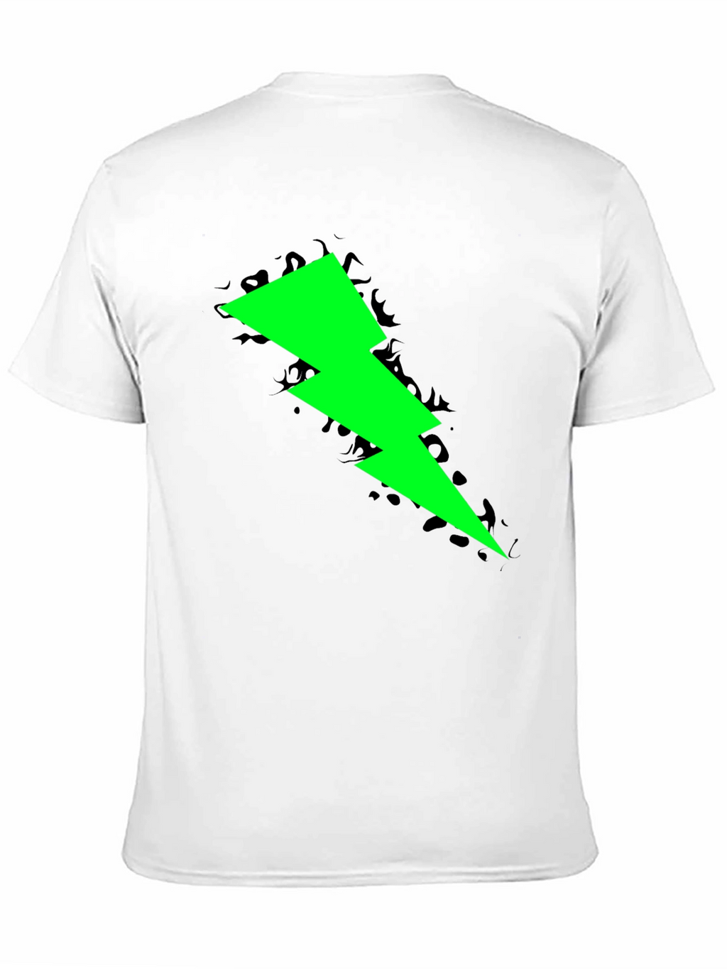 Neon Lightning Bolt Graphic Black T-Shirt