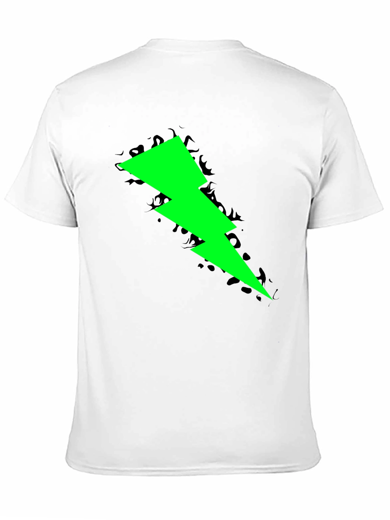 Neon Lightning Bolt Graphic Black T-Shirt