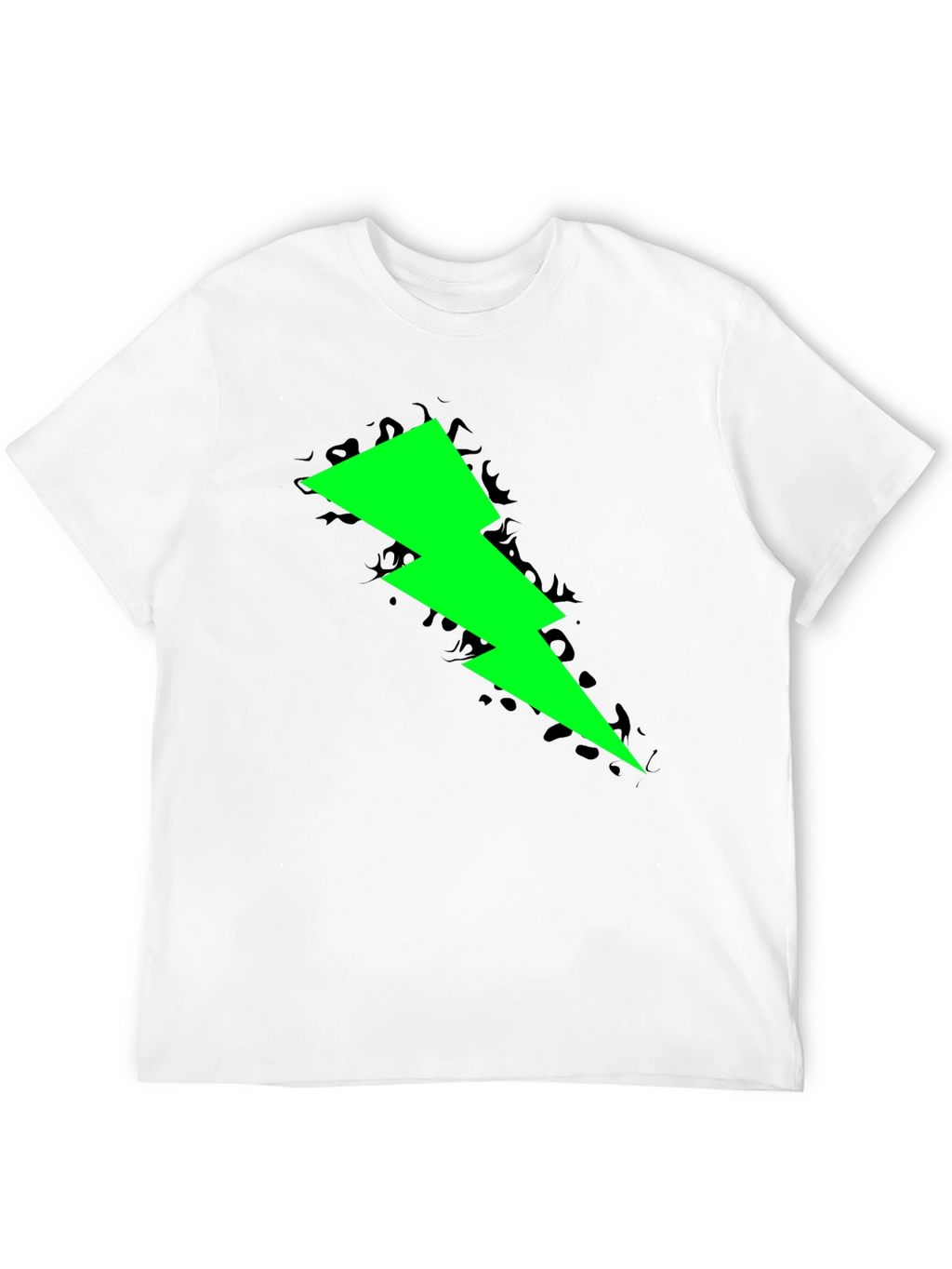 Neon Lightning Bolt Graphic Black T-Shirt