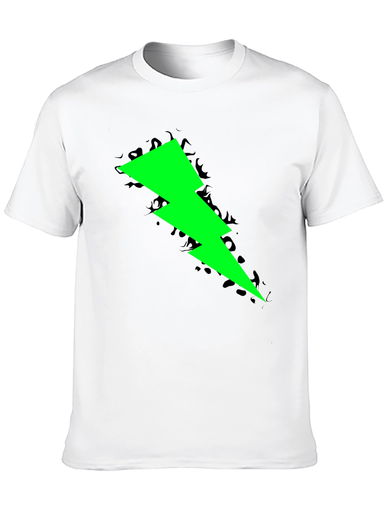 Neon Lightning Bolt Graphic Black T-Shirt
