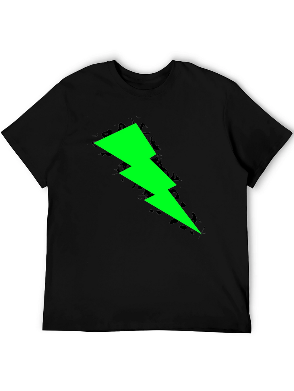 Neon Lightning Bolt Graphic Black T-Shirt