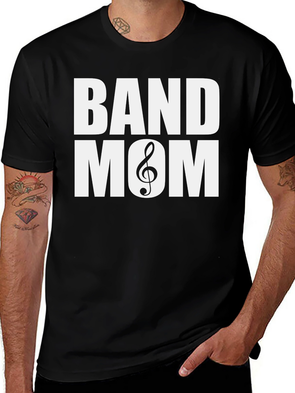 Band Mom T-Shirt - Music Treble Clef Graphic Tee