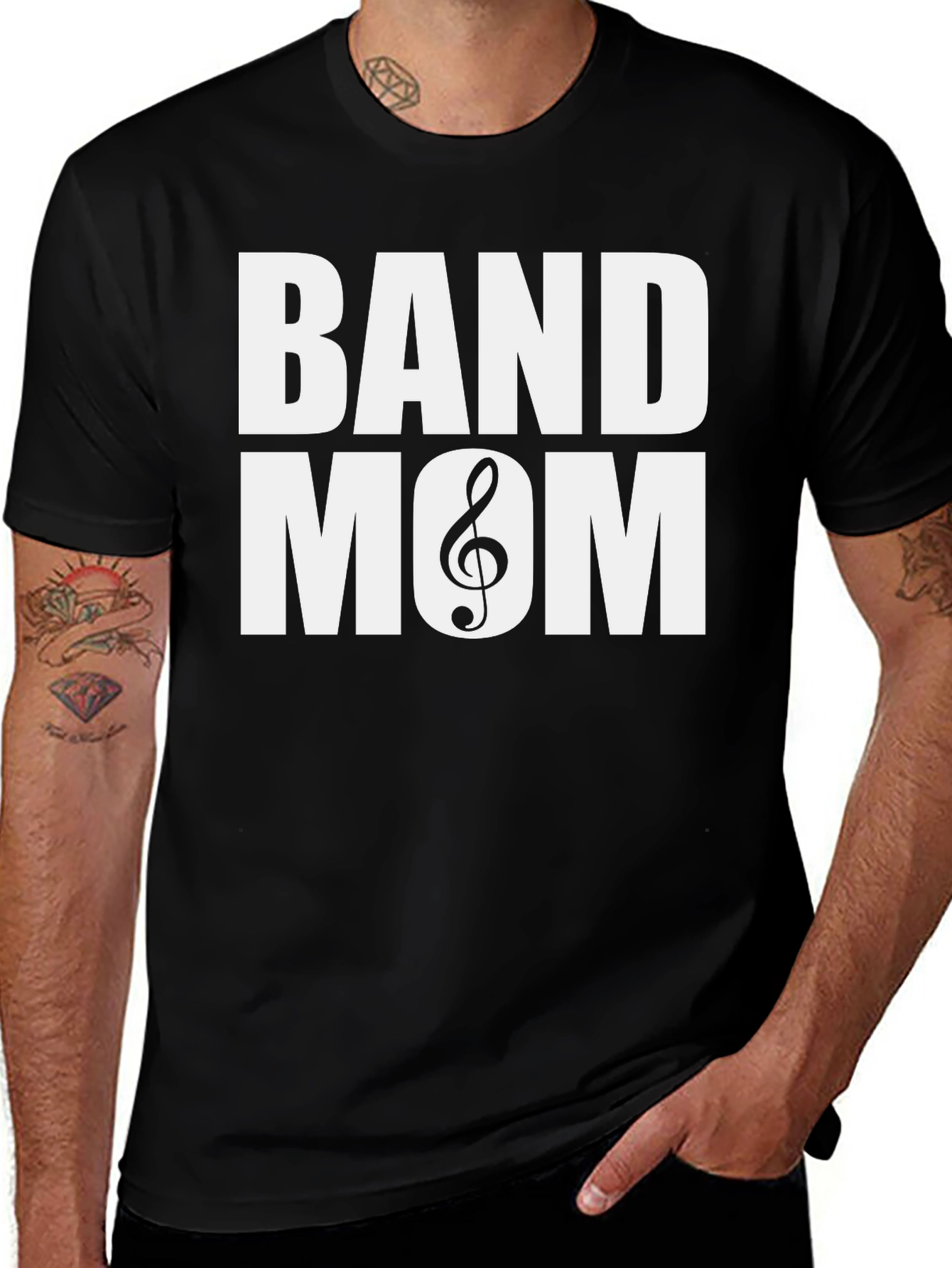Band Mom T-Shirt - Music Treble Clef Graphic Tee