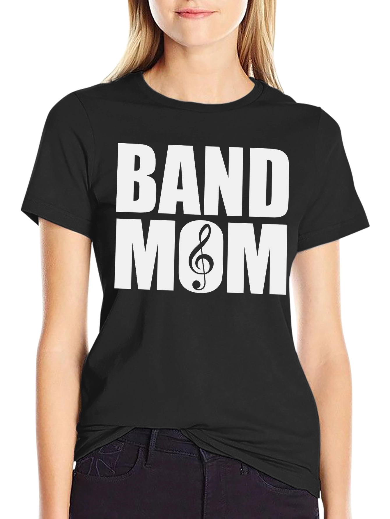 Band Mom T-Shirt - Music Treble Clef Graphic Tee