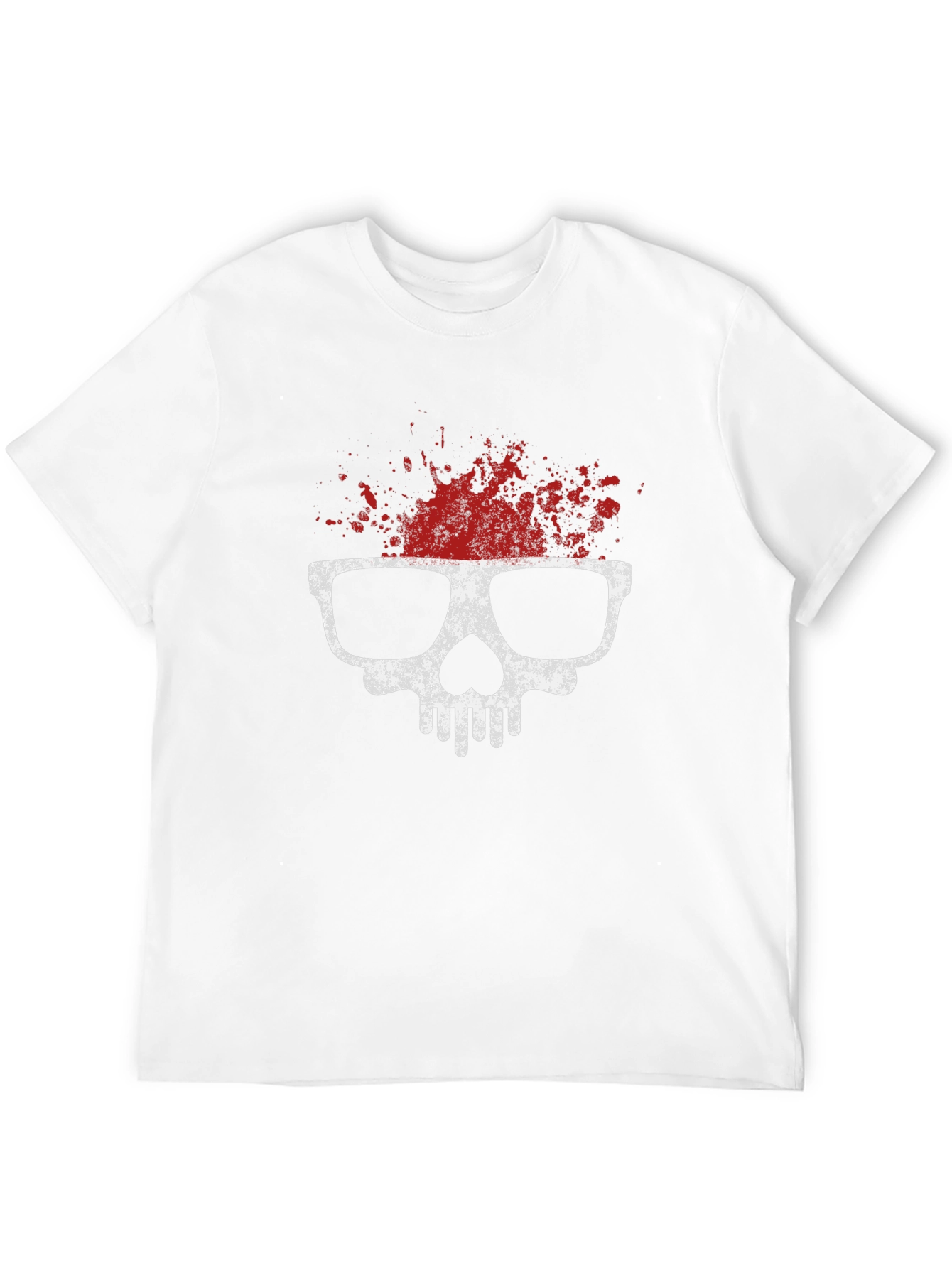 Skull with Glasses T-Shirt - Grunge Style