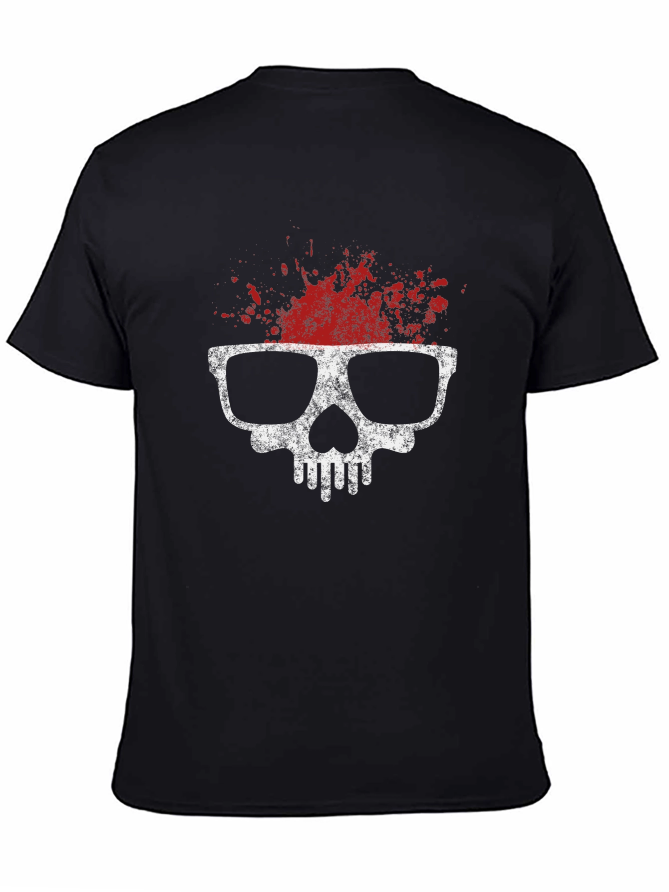 Skull with Glasses T-Shirt - Grunge Style