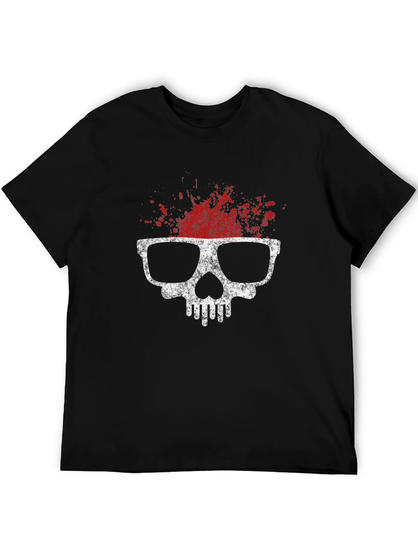Skull with Glasses T-Shirt - Grunge Style